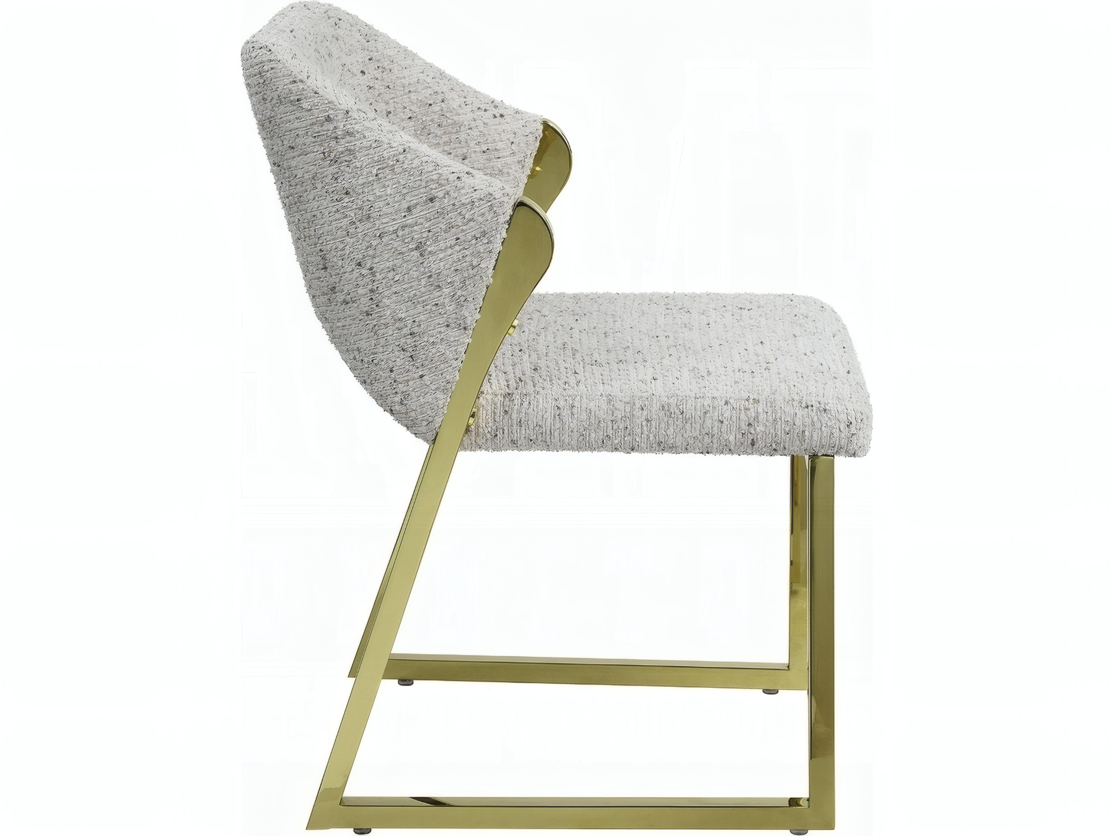 Acme Furniture Beige Upholstered Armless Dining Chair Set of 2