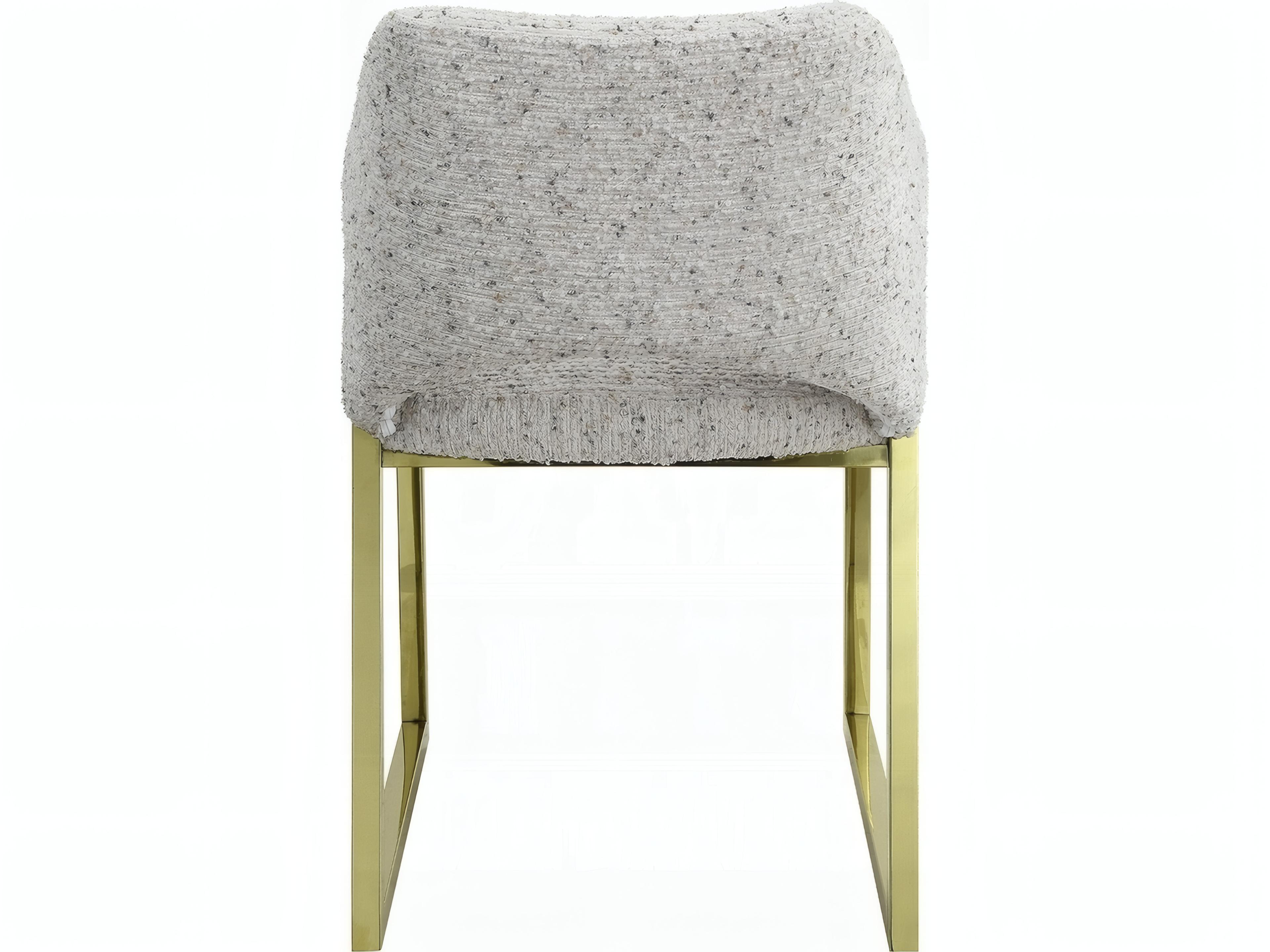 Acme Furniture Beige Upholstered Armless Dining Chair Set of 2