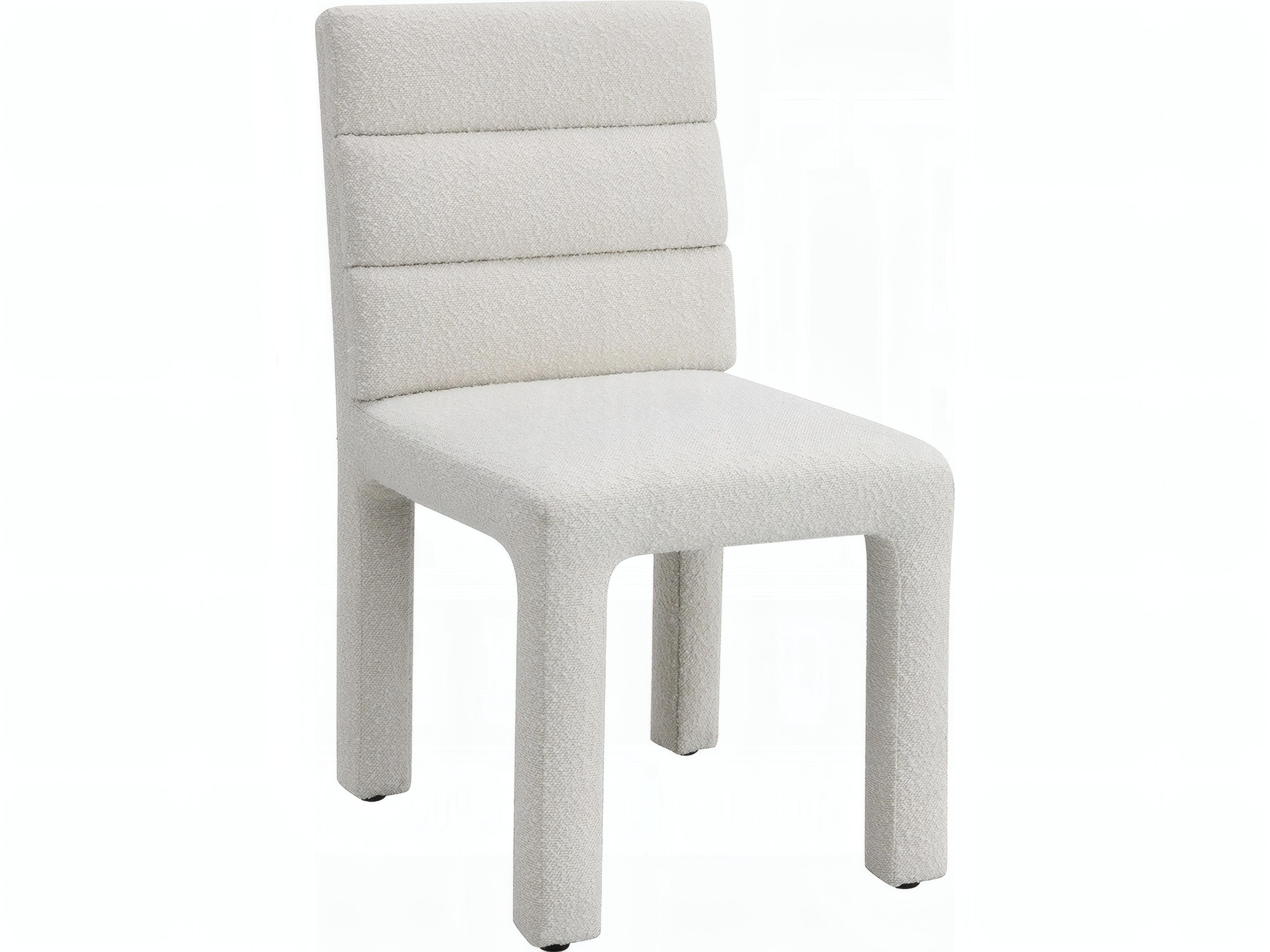 Hettie Plywood Beige Upholstered Armless Dining Chair Set of 2