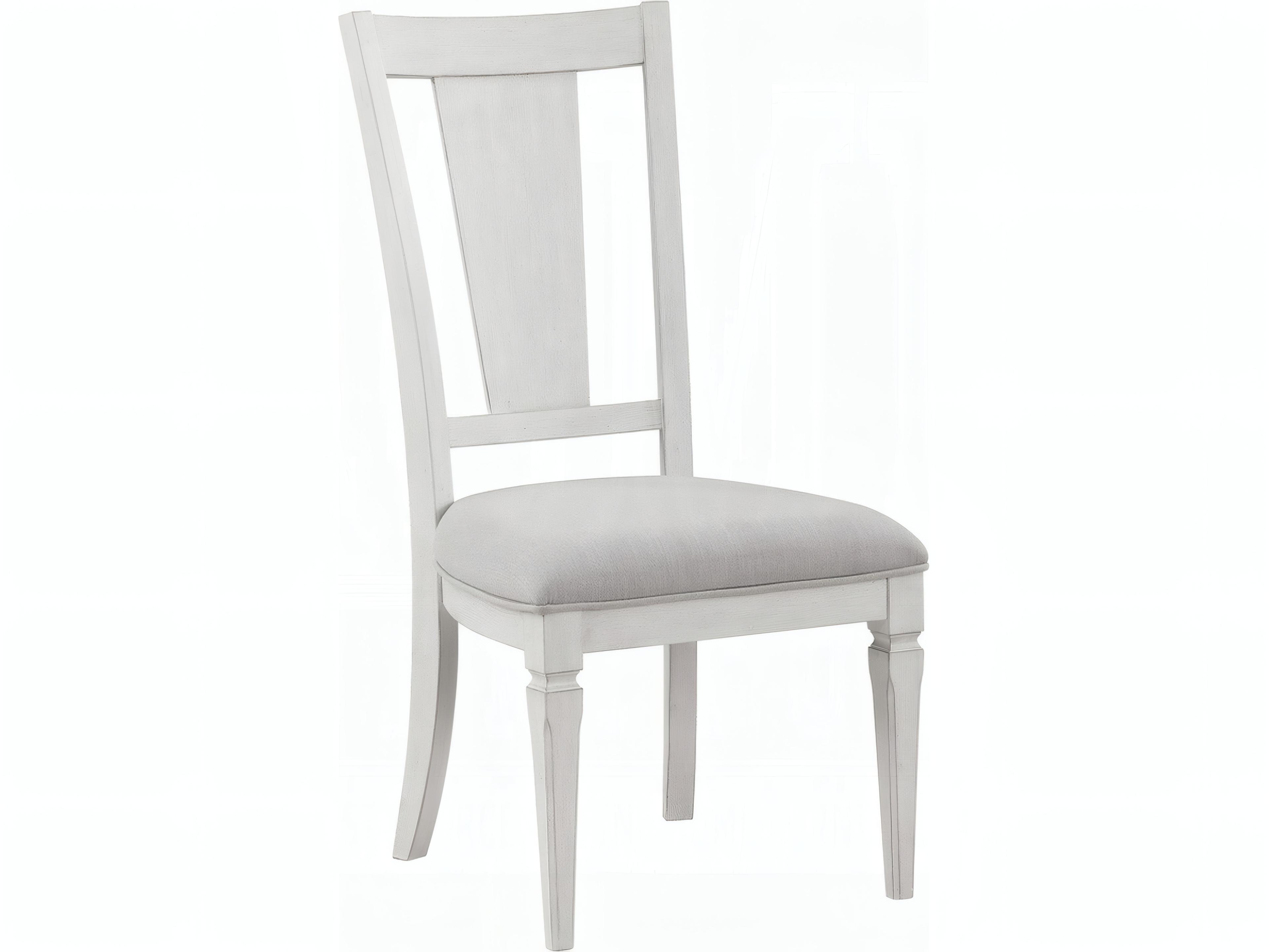 Katia Rubberwood White Upholstered Armless Dining Chair Set of 2