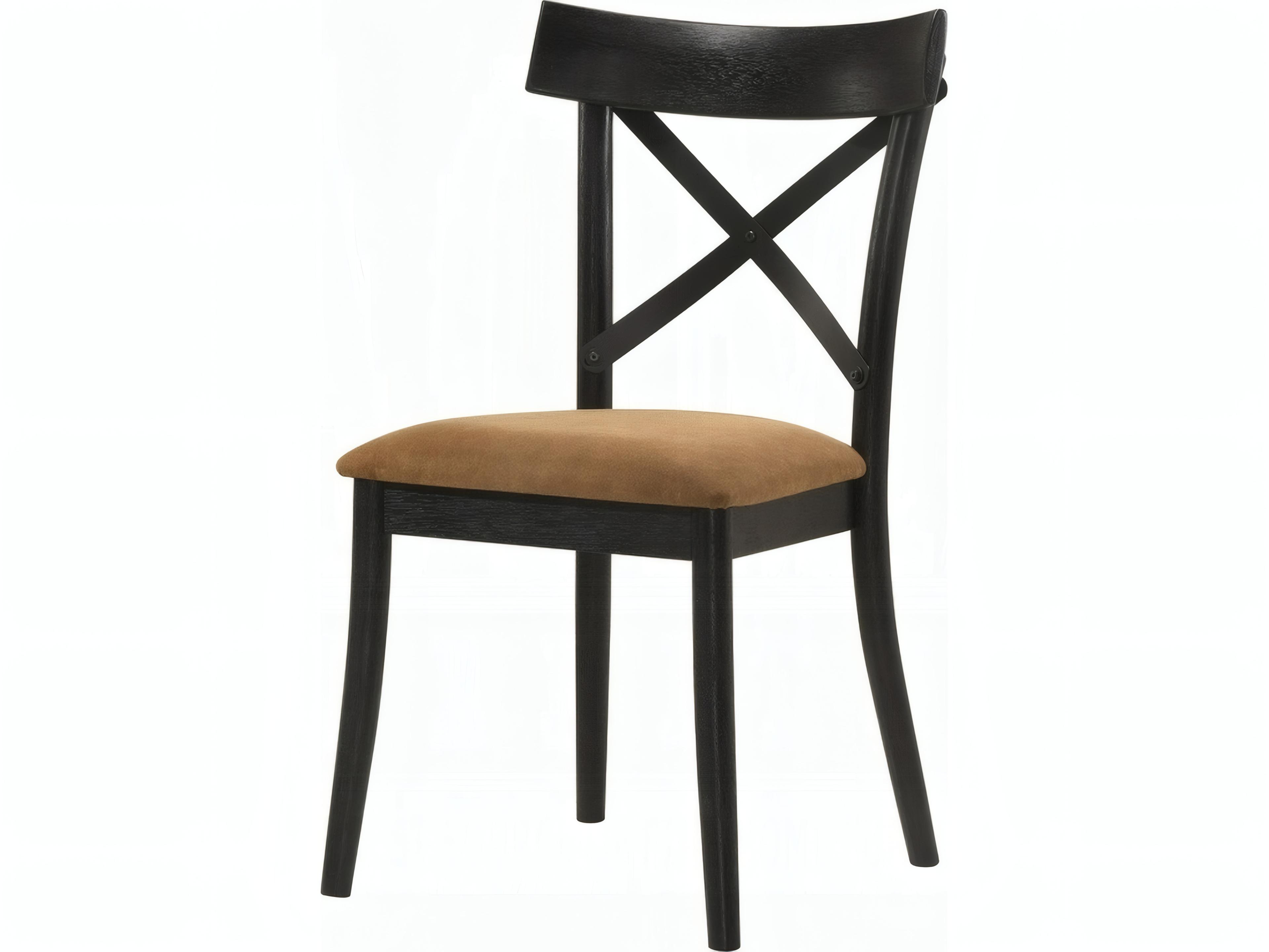 Acme Furniture Rubberwood Black Upholstered Armless Dining Chair Set of 2