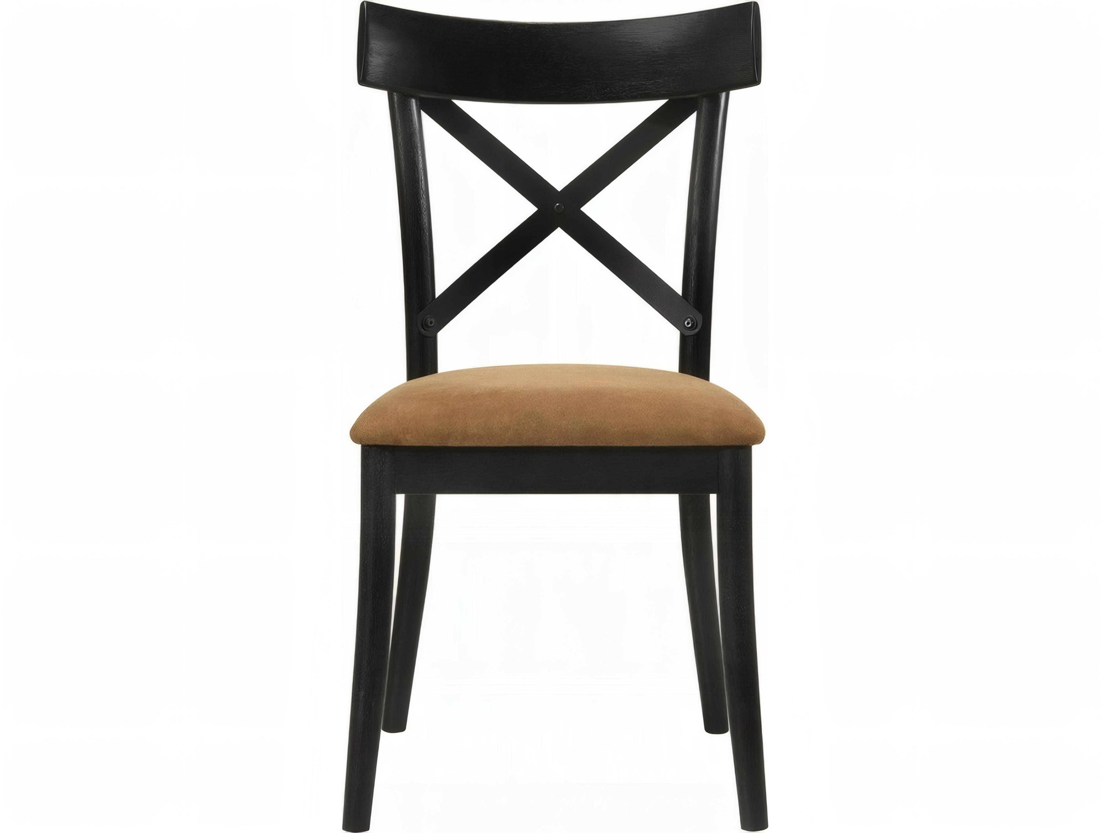 Acme Furniture Rubberwood Black Upholstered Armless Dining Chair Set of 2