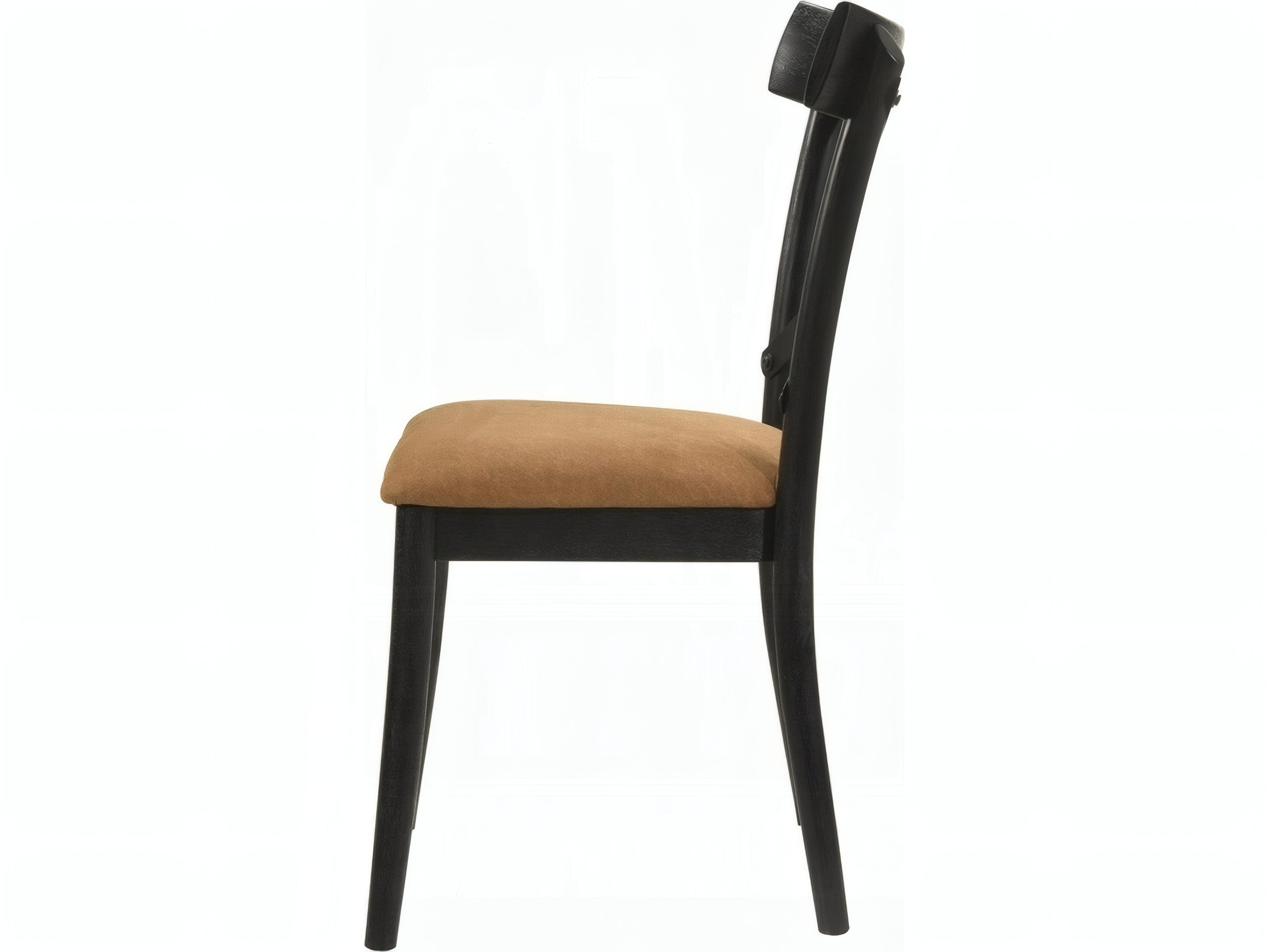 Acme Furniture Rubberwood Black Upholstered Armless Dining Chair Set of 2