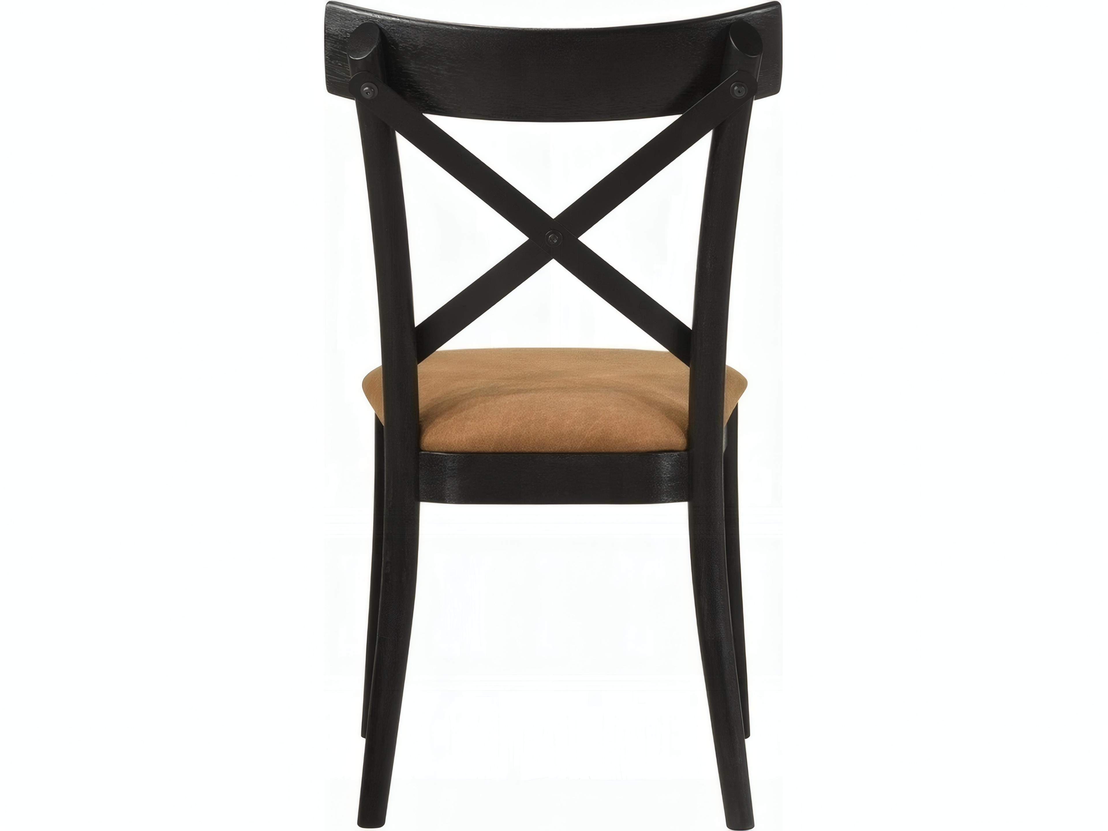 Acme Furniture Rubberwood Black Upholstered Armless Dining Chair Set of 2