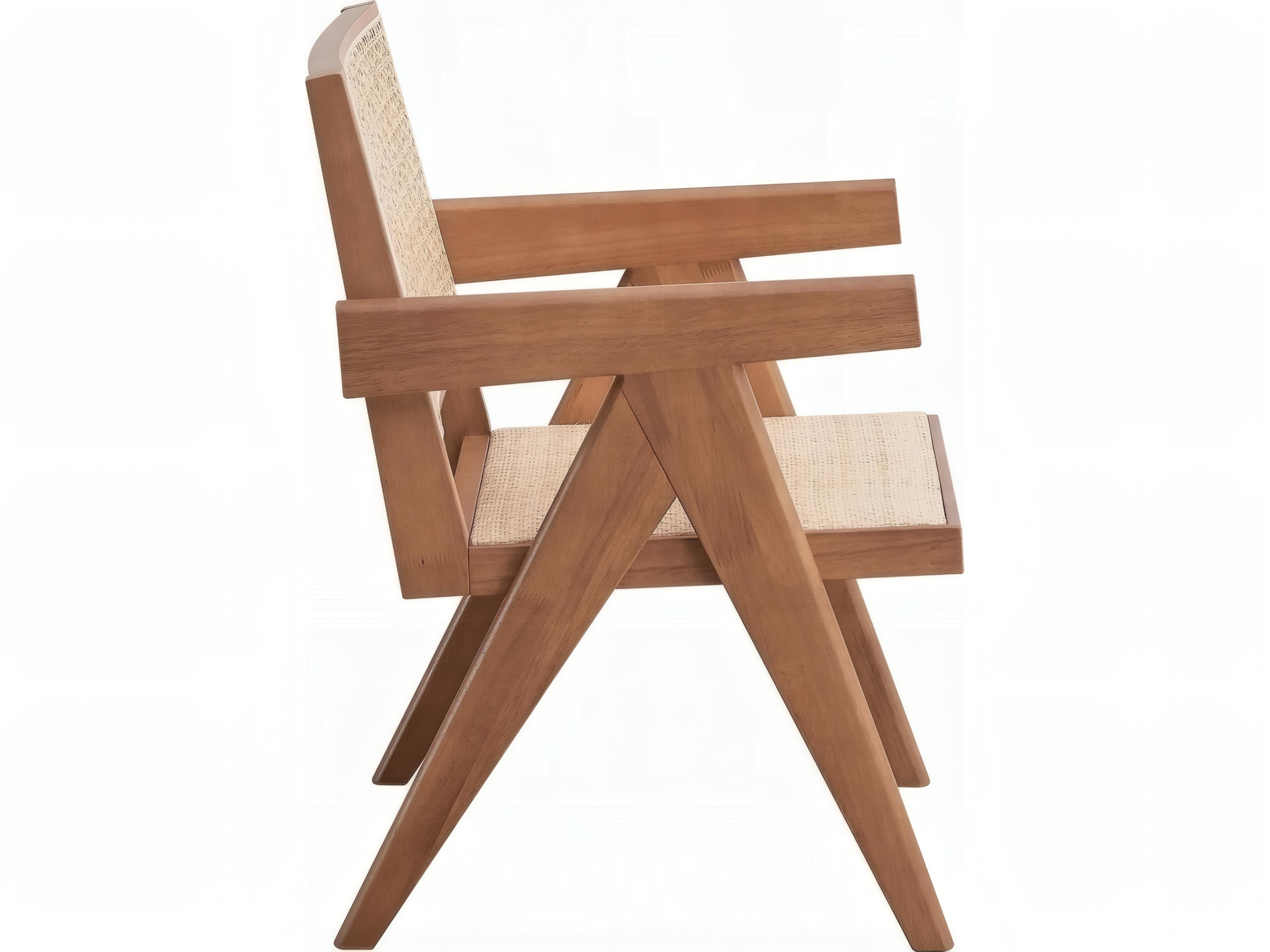 Acme Furniture Velentina Rubberwood Natural Arm Dining Chair Set of 2