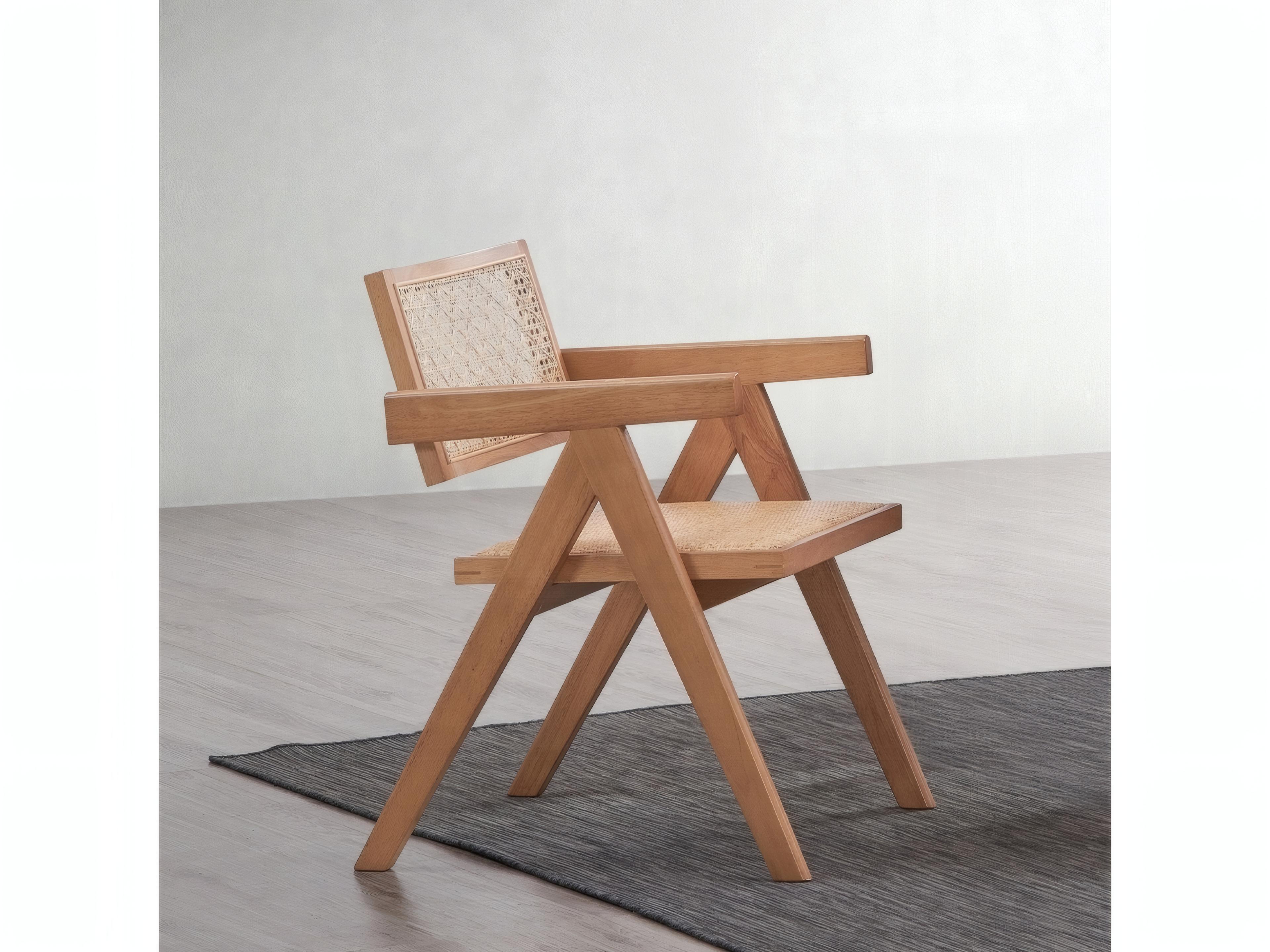 Acme Furniture Velentina Rubberwood Natural Arm Dining Chair Set of 2