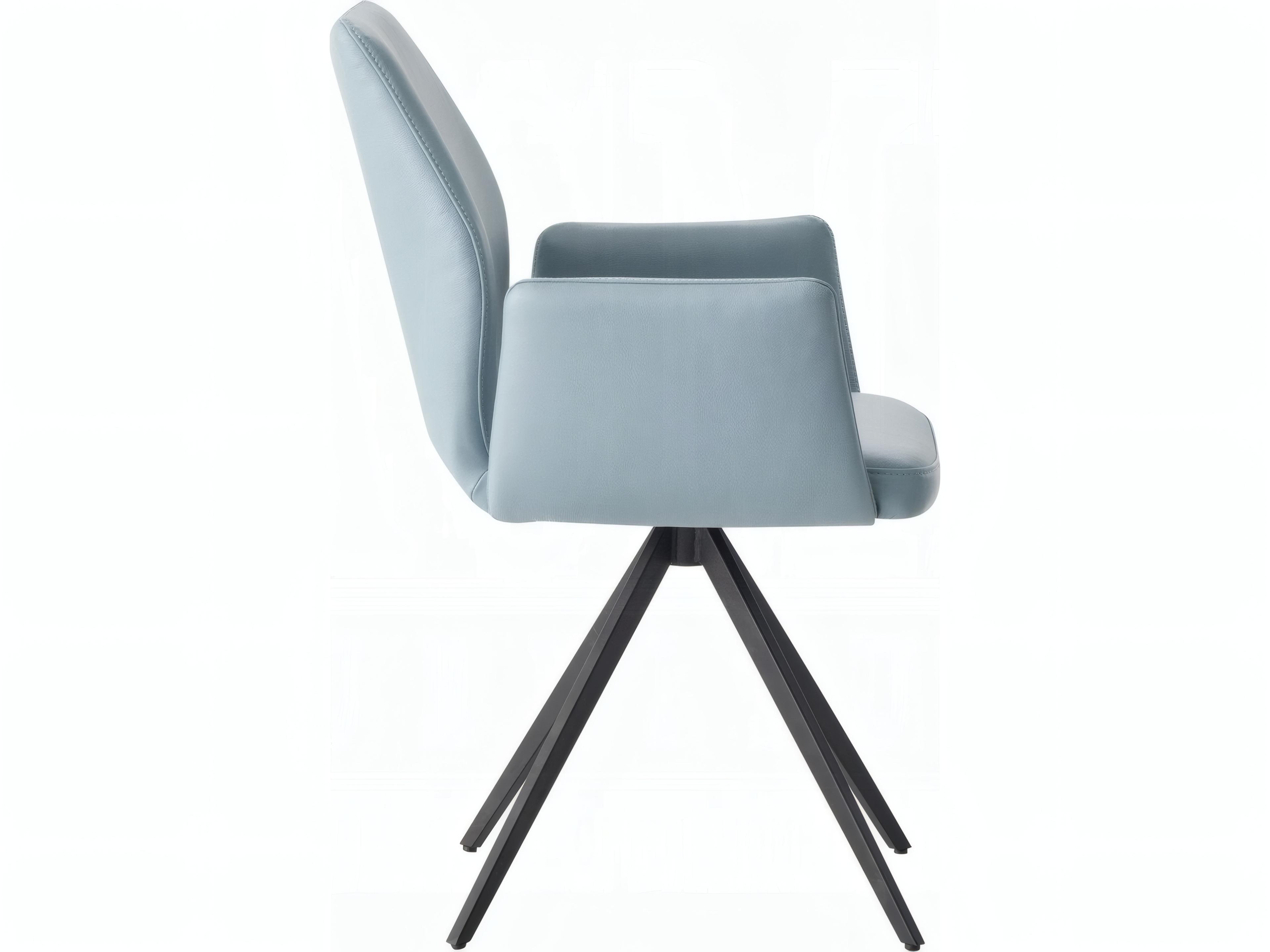 Acme Furniture Rubberwood Blue Leather Arm Dining Chair