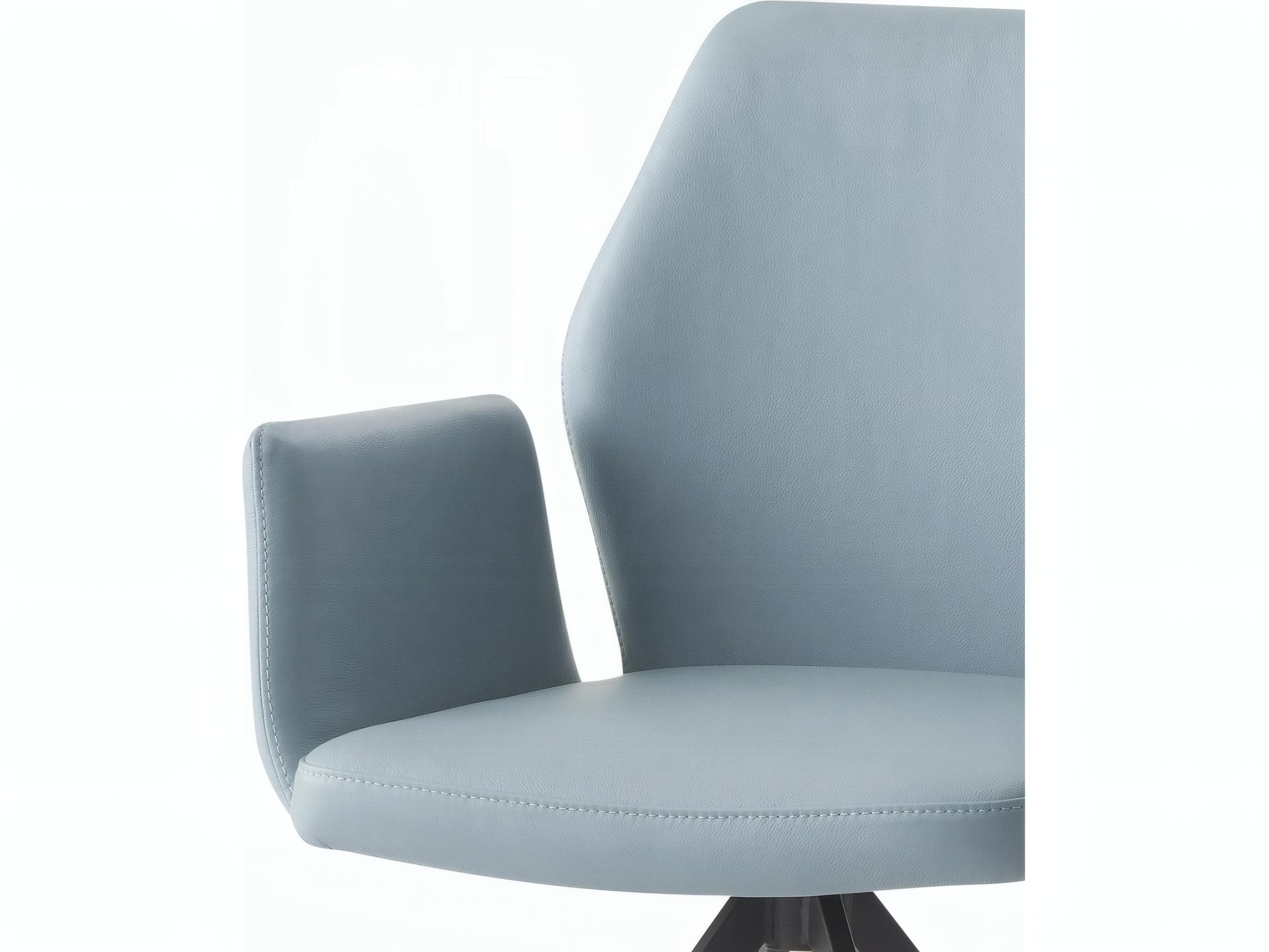 Acme Furniture Rubberwood Blue Leather Arm Dining Chair