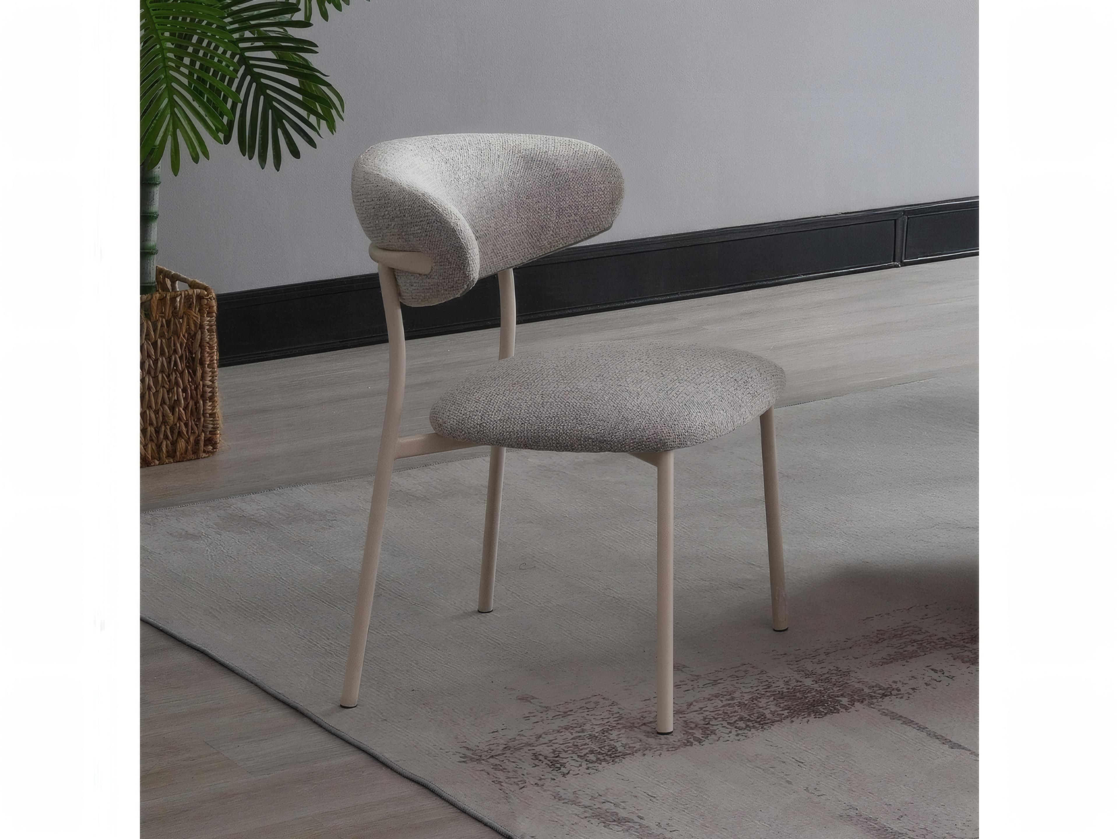 Acme Furniture Gray Upholstered Armless Dining Chair Set of 2