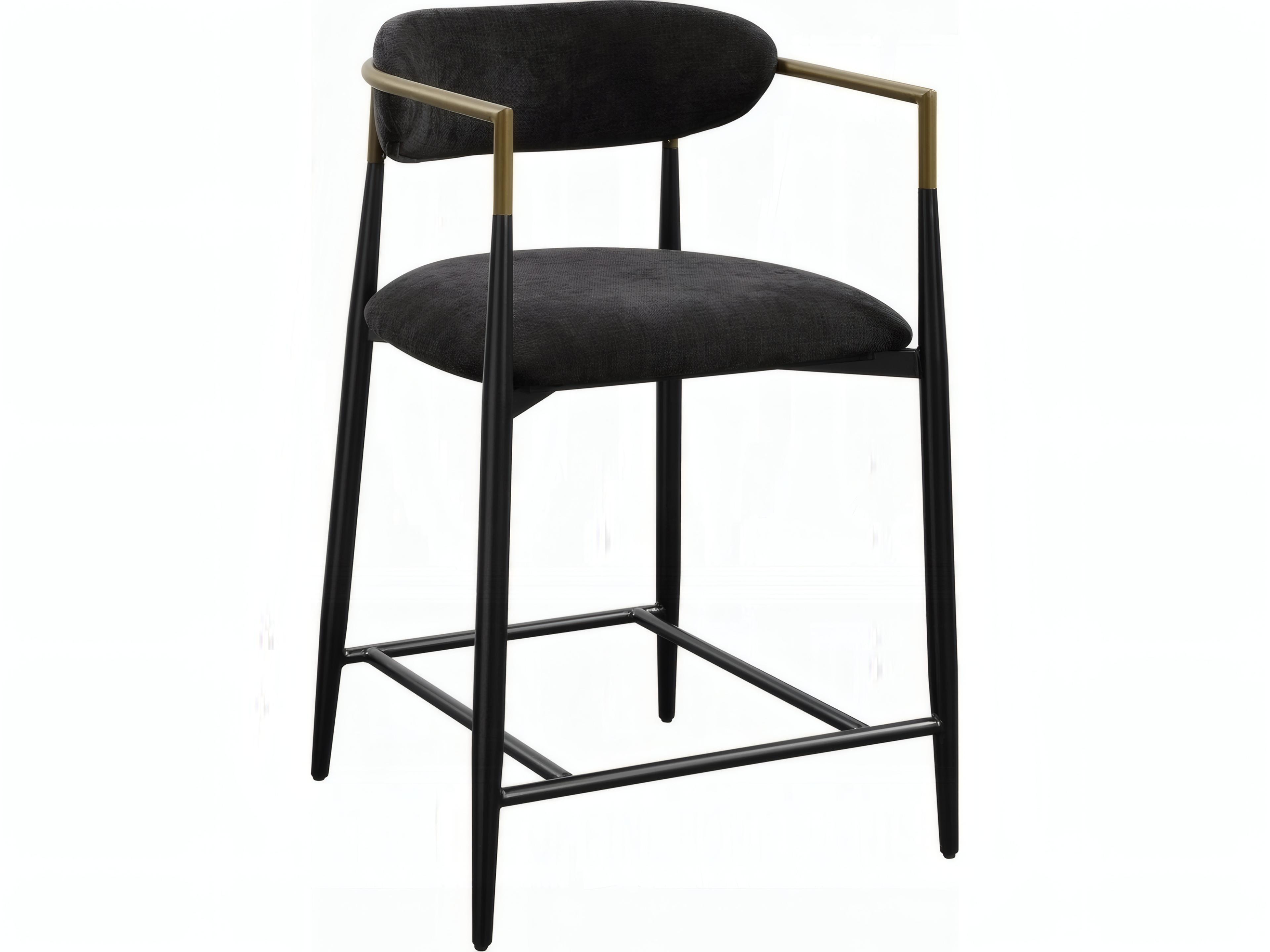 Jaramillo Black Chenille Upholstered Counter Stool