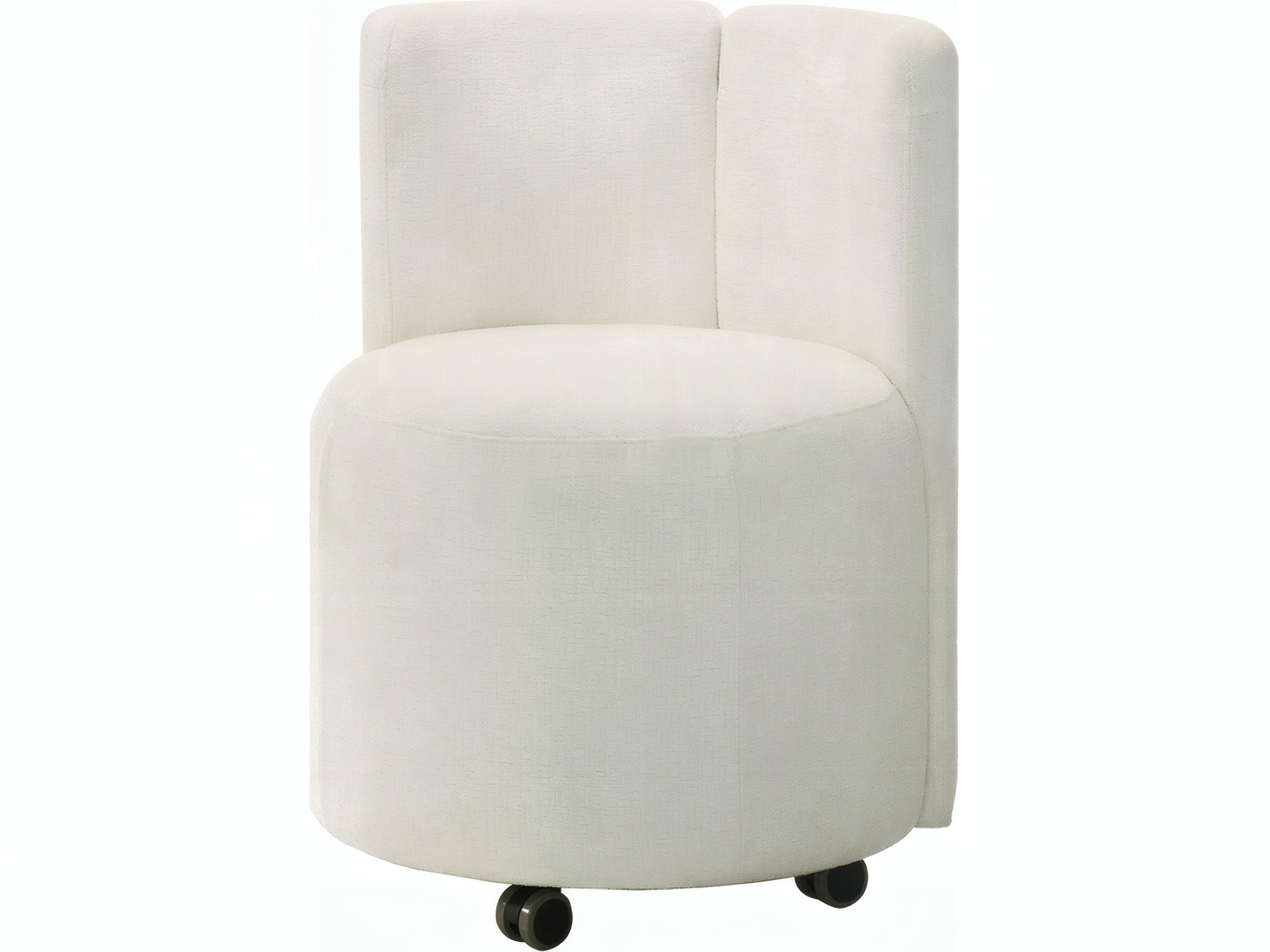 Blayde Rubberwood White Upholstered Armless Dining Chair Set of 2