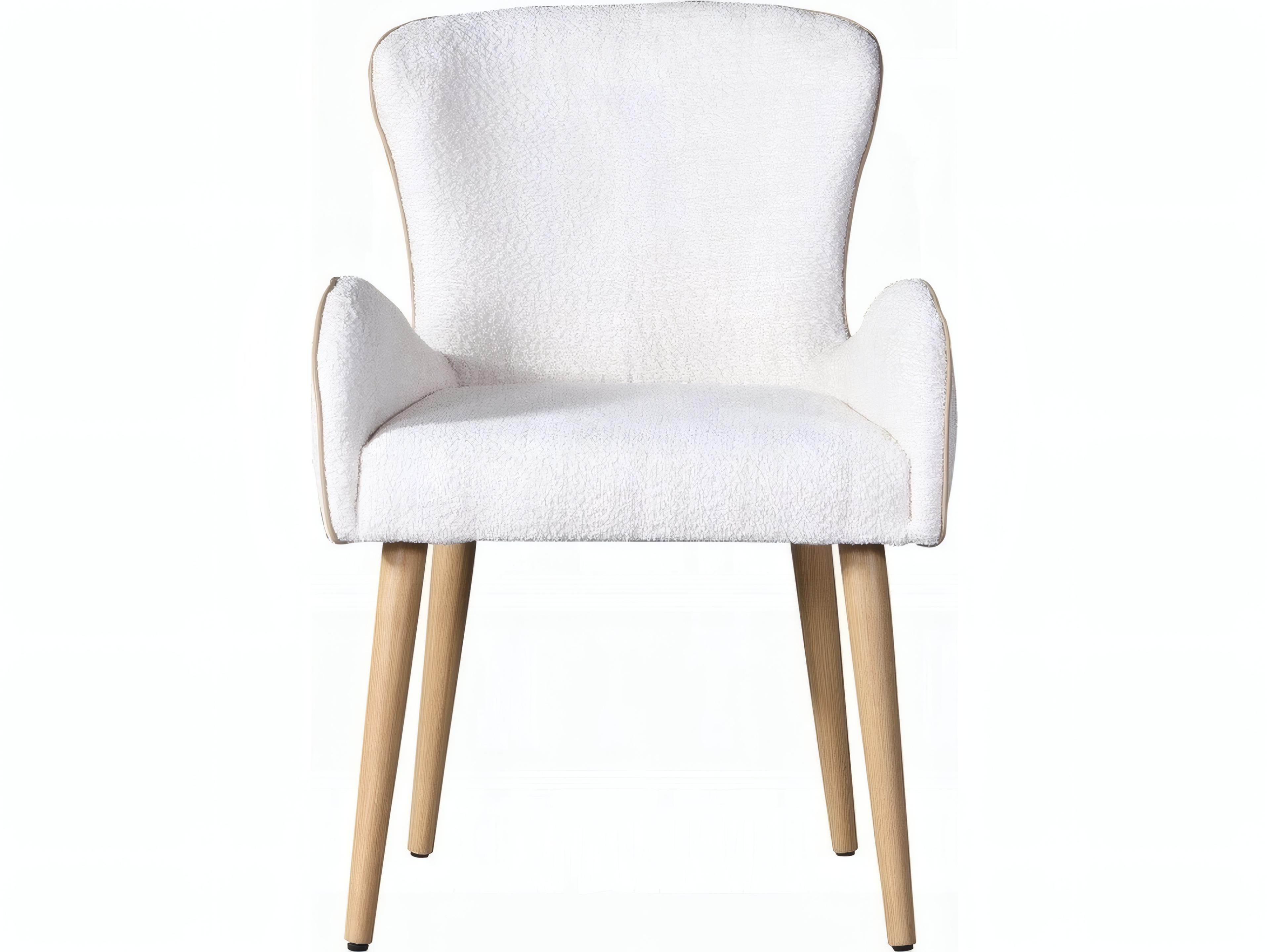 Acme Furniture Beige Upholstered Arm Dining Chair Set of 2