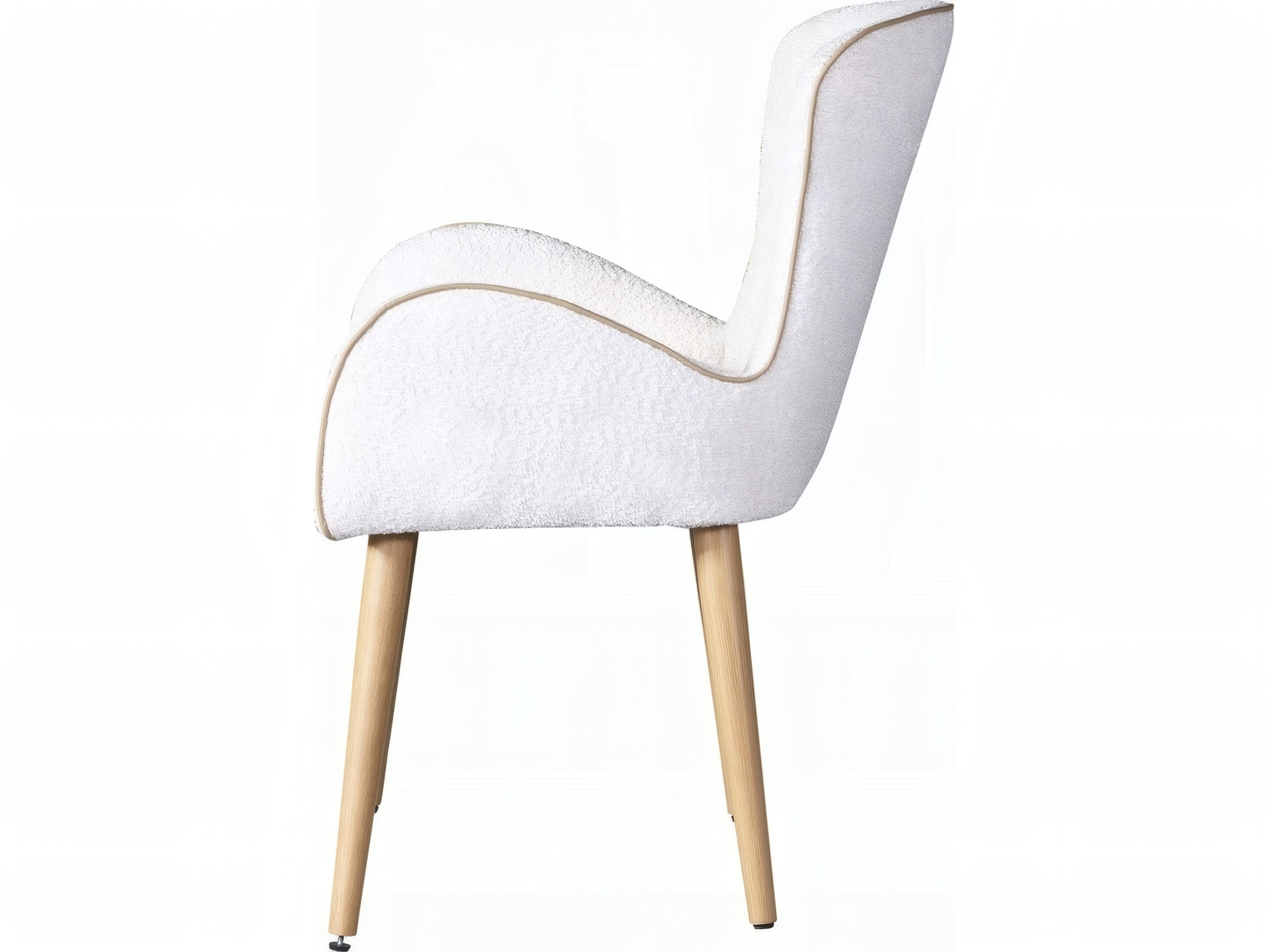 Acme Furniture Beige Upholstered Arm Dining Chair Set of 2