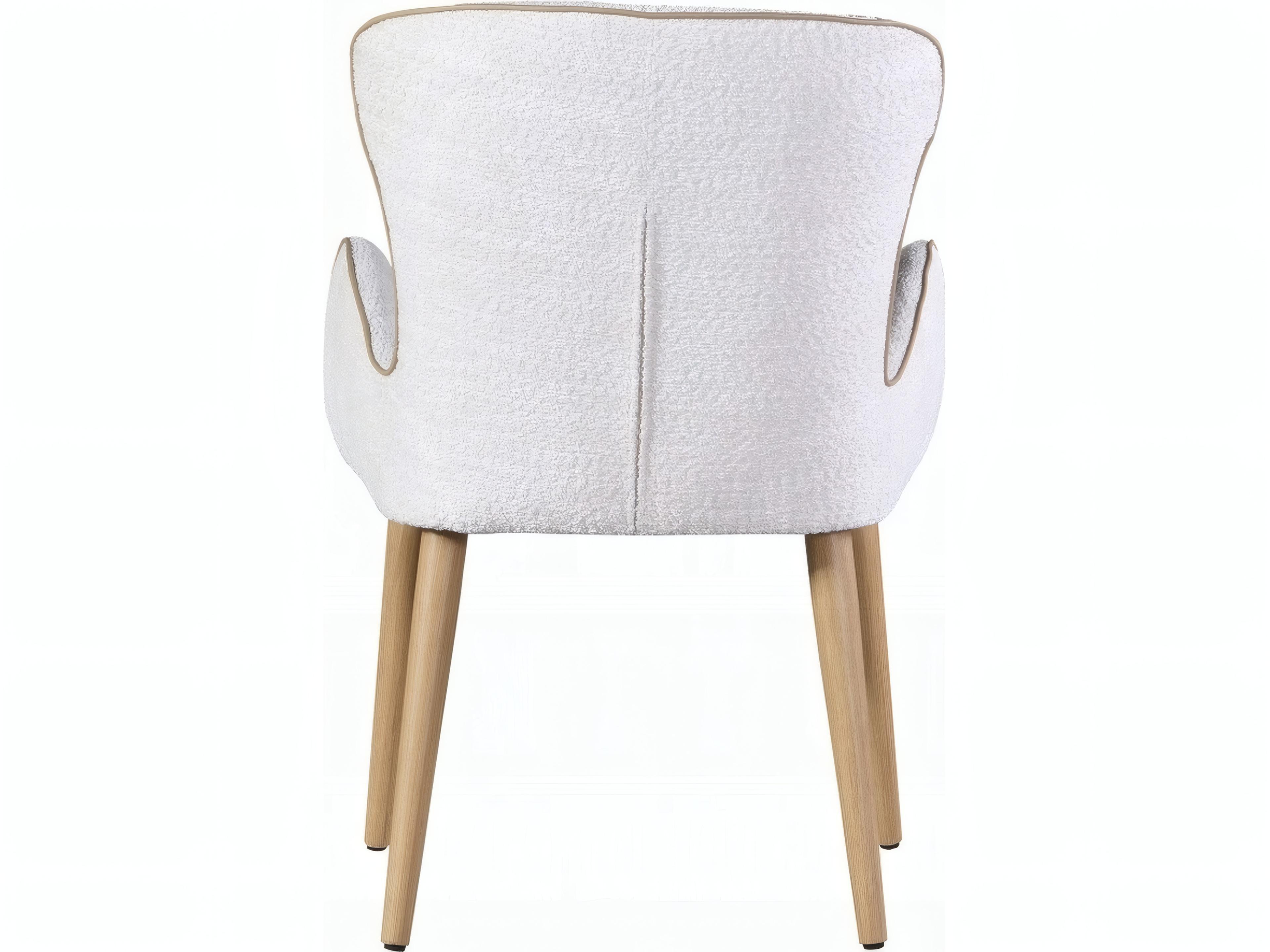 Acme Furniture Beige Upholstered Arm Dining Chair Set of 2