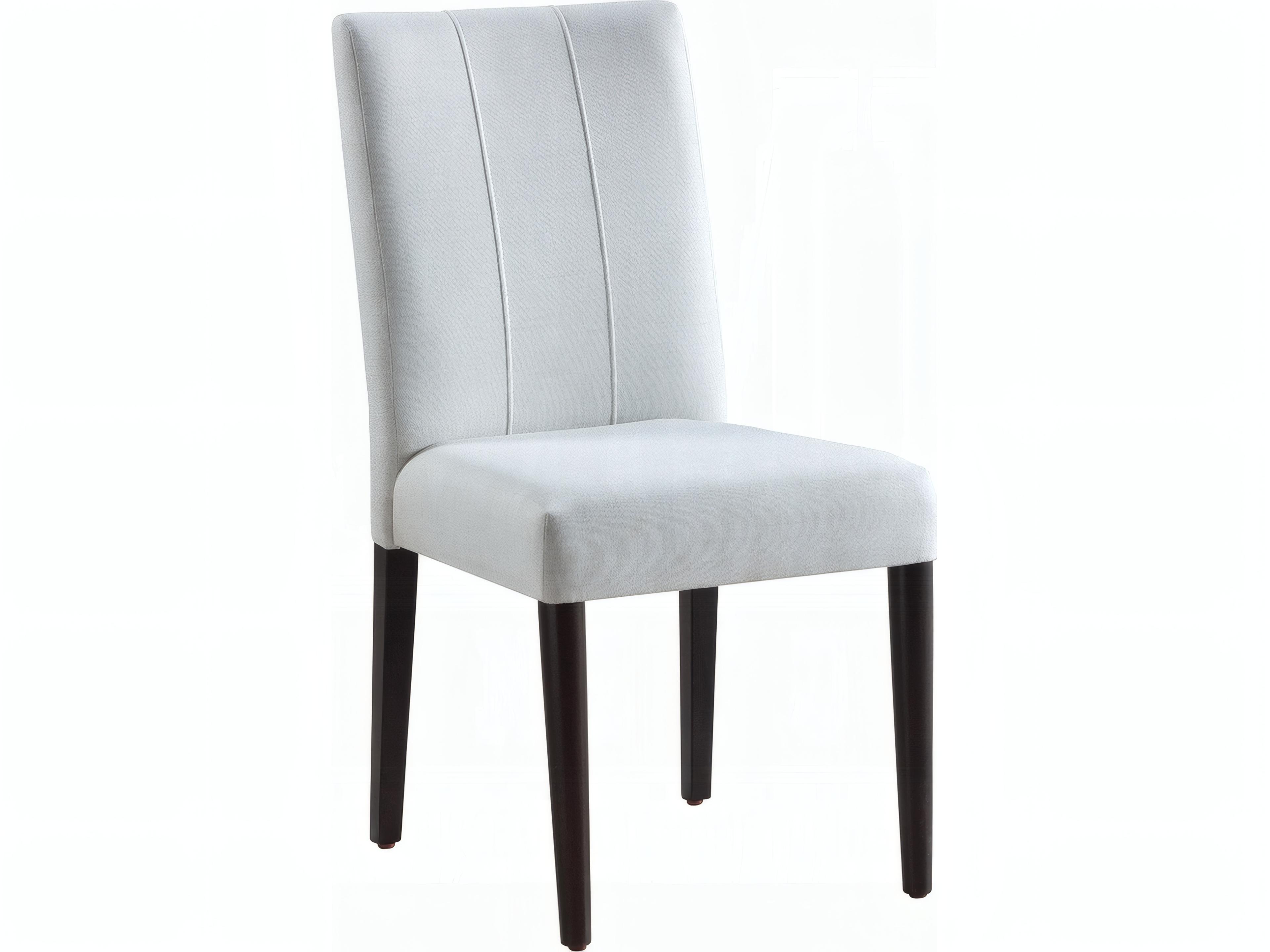 Carena Rubberwood White Upholstered Armless Dining Chair Set of 2