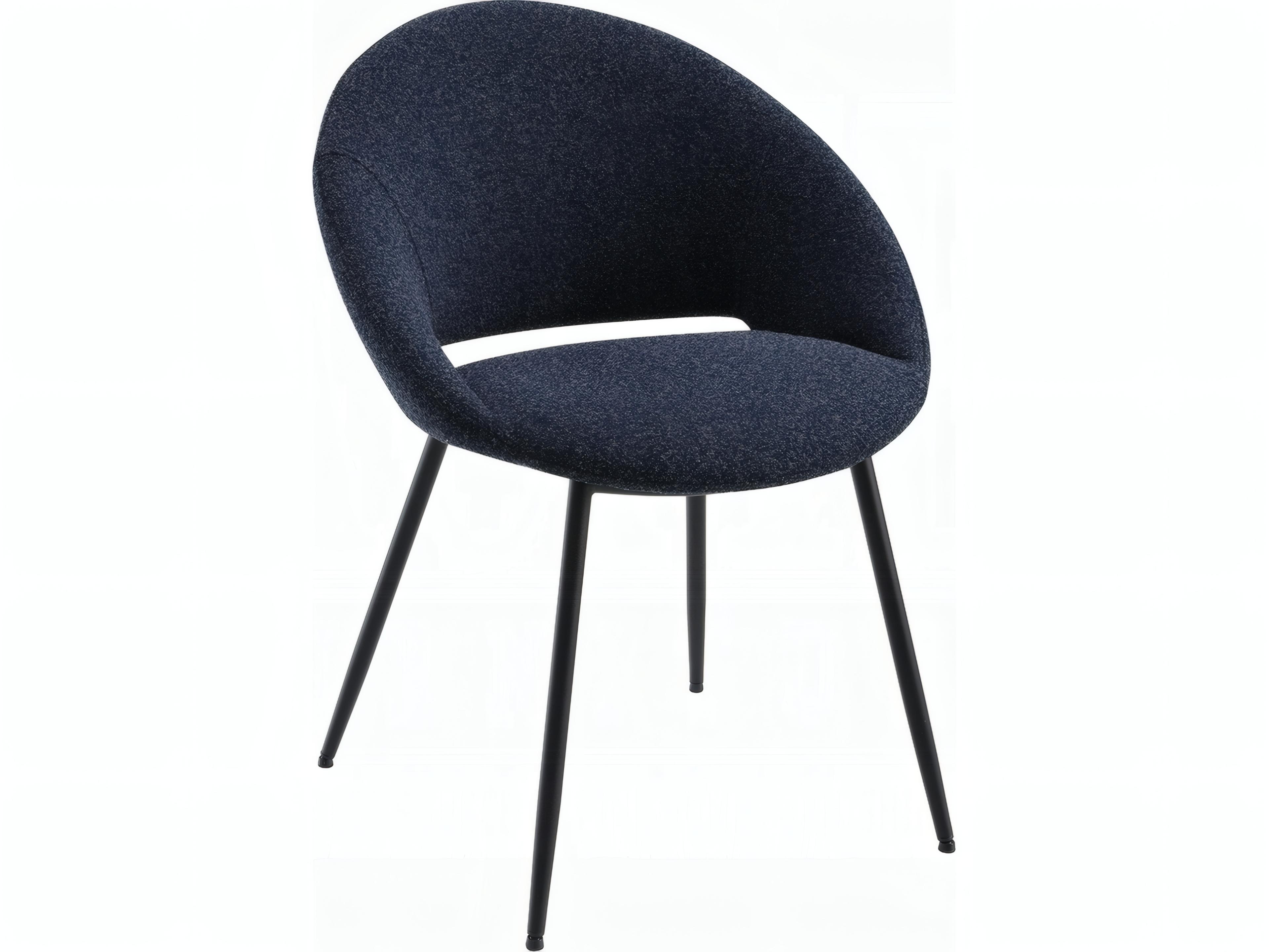 Klaus Plywood Black Upholstered Armless Dining Chair Set of 2