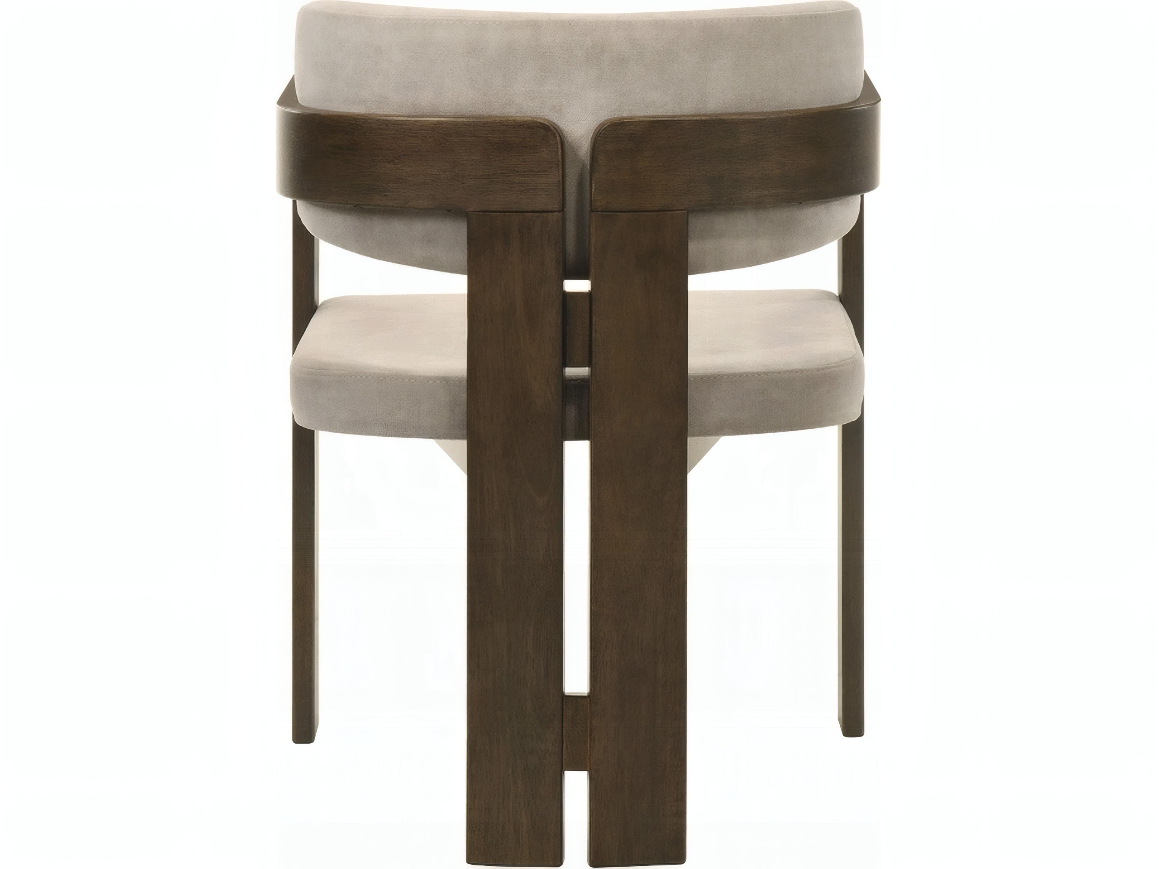 Acme Furniture Destin Walnut Wood Brown Upholstered Arm Dining Chair