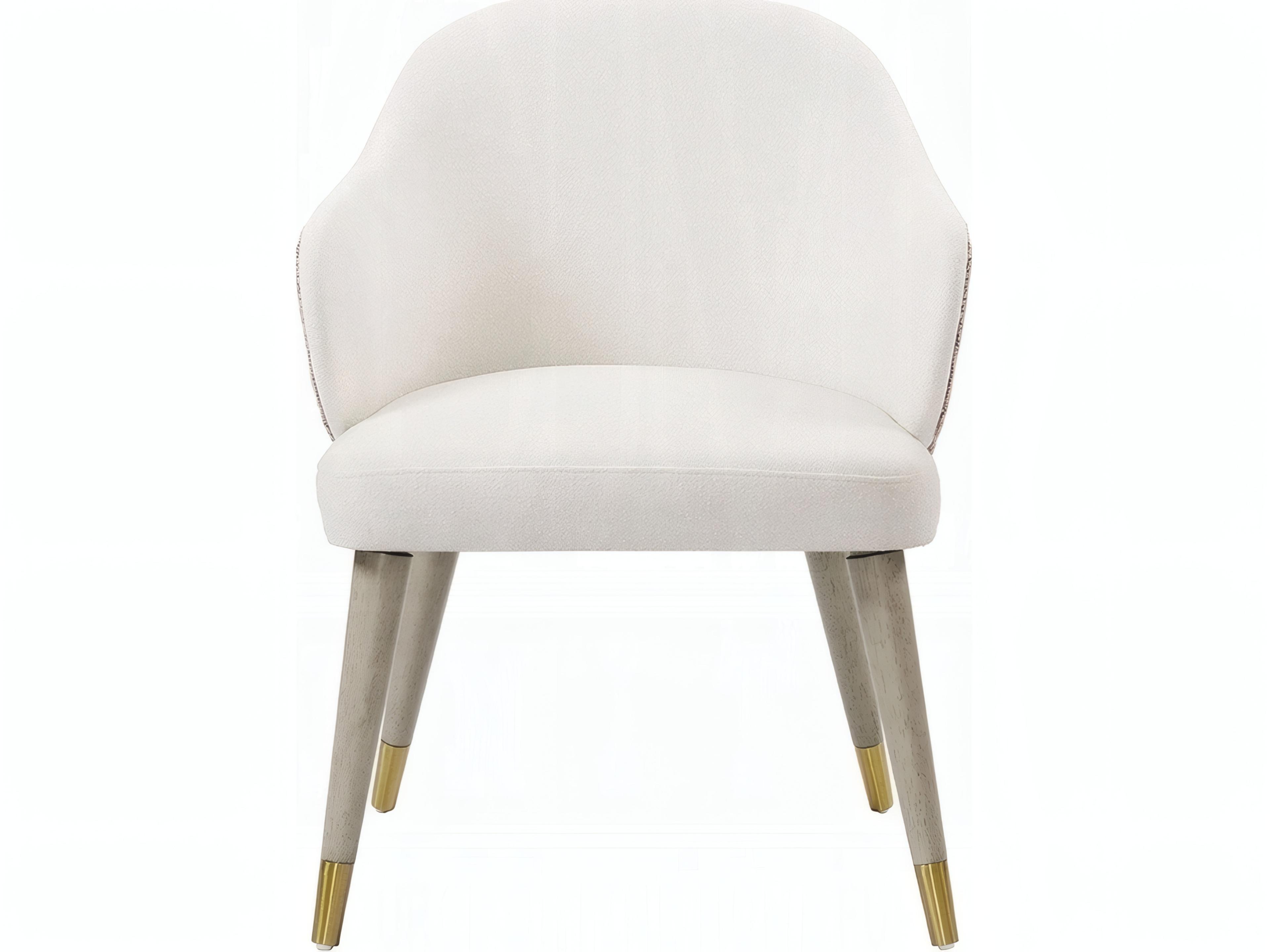 Acme Furniture Rubberwood Gray Upholstered Arm Dining Chair Set of 2