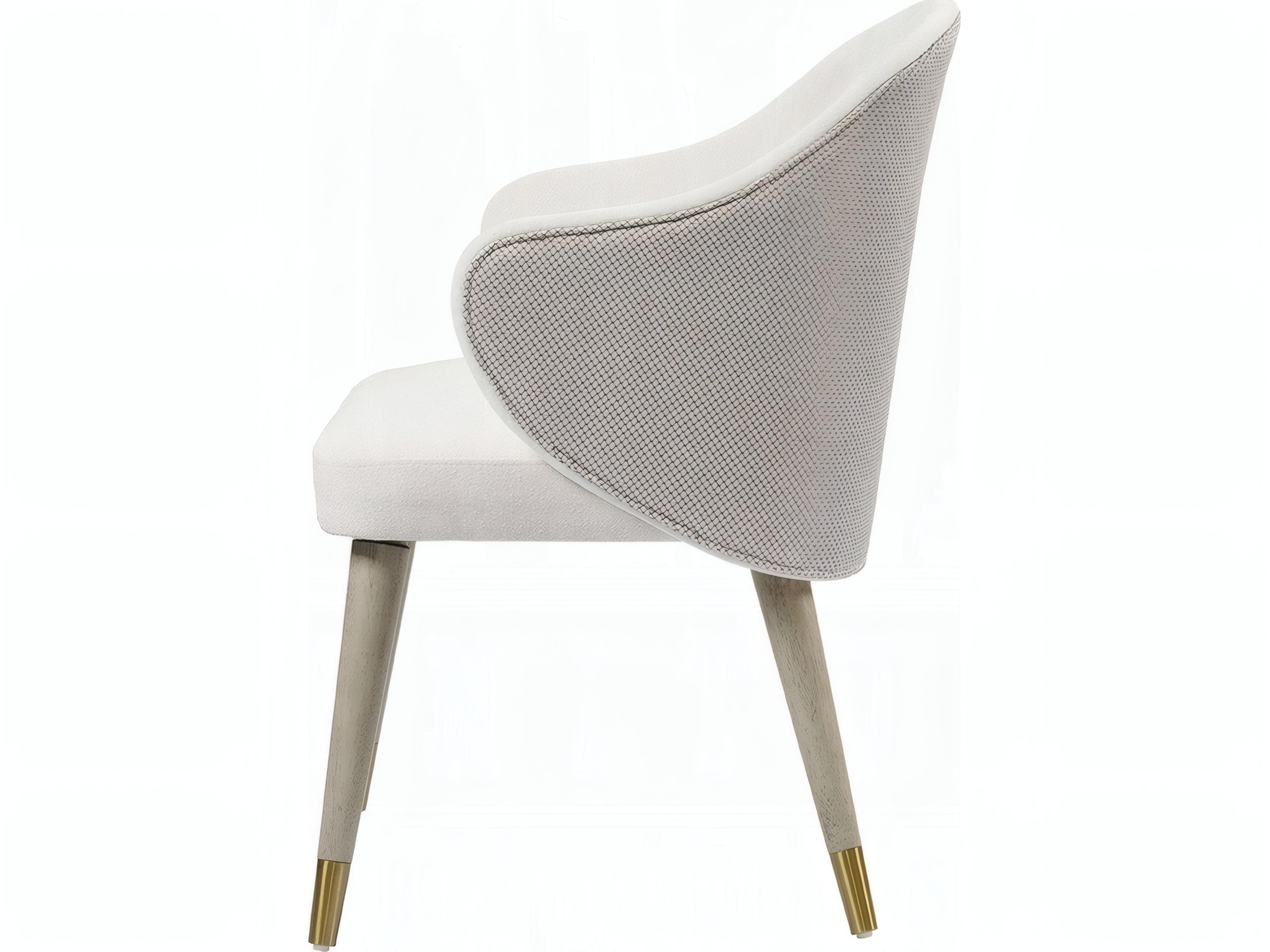 Acme Furniture Rubberwood Gray Upholstered Arm Dining Chair Set of 2