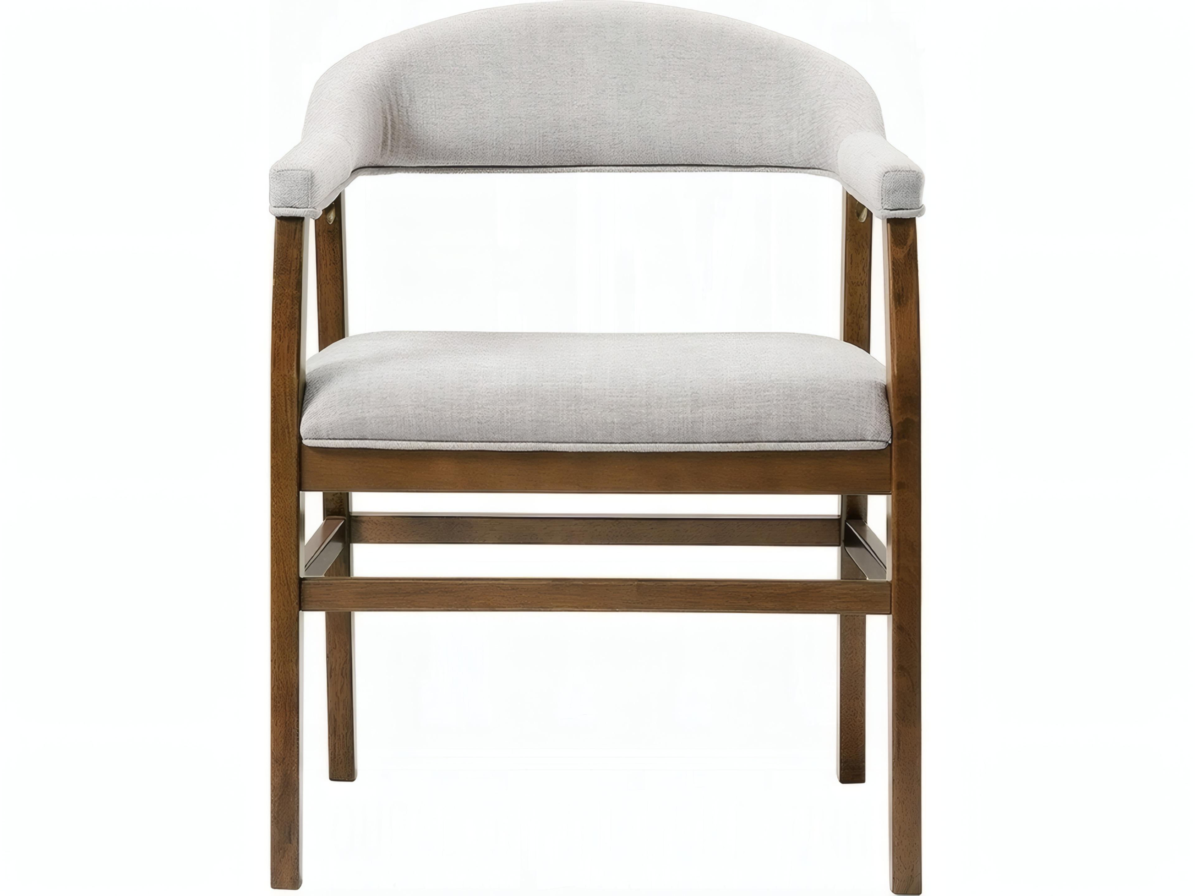 Acme Furniture Rubberwood Brown Upholstered Arm Dining Chair Set of 2