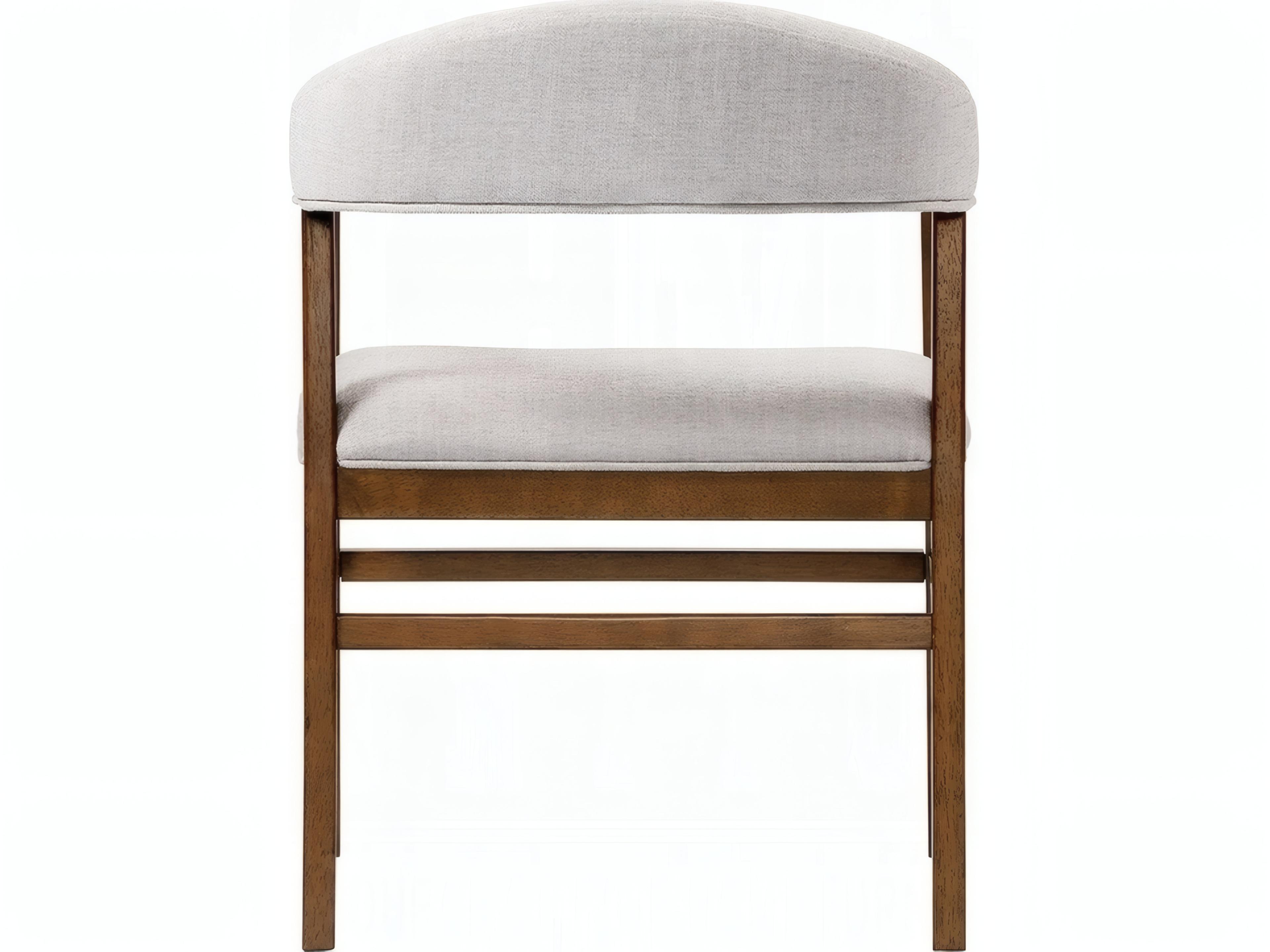 Acme Furniture Rubberwood Brown Upholstered Arm Dining Chair Set of 2