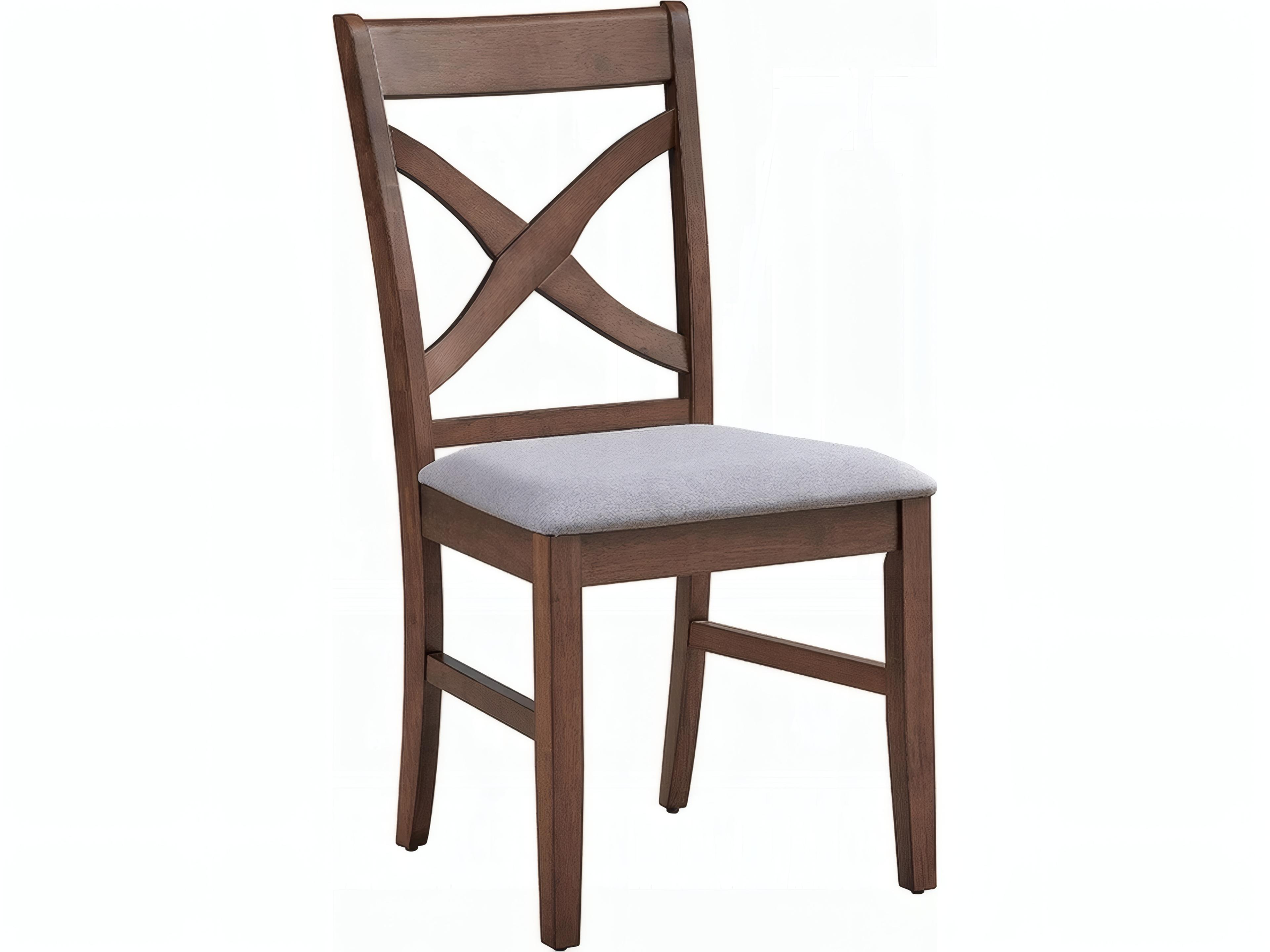 Ferris Rubberwood Brown Upholstered Armless Dining Chair Set of 2