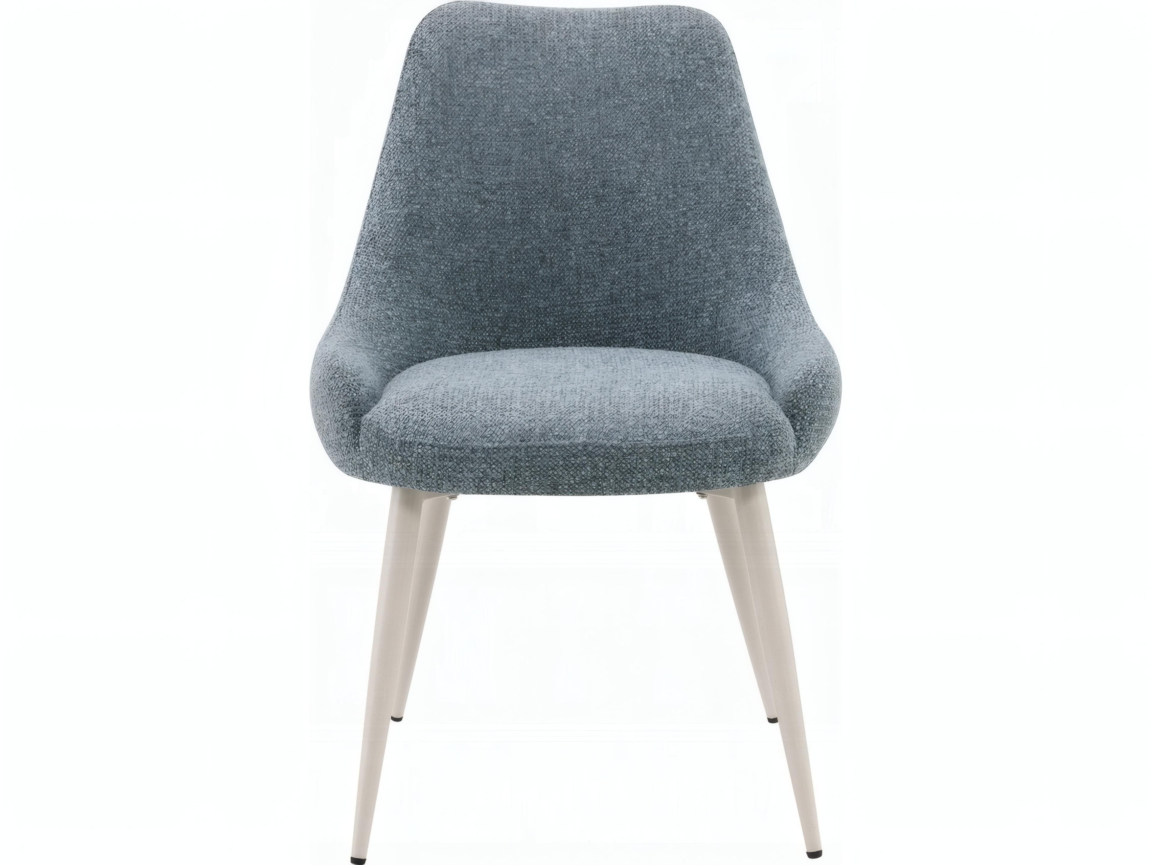 Laela Blue Upholstered Armless Dining Chair Set of 2