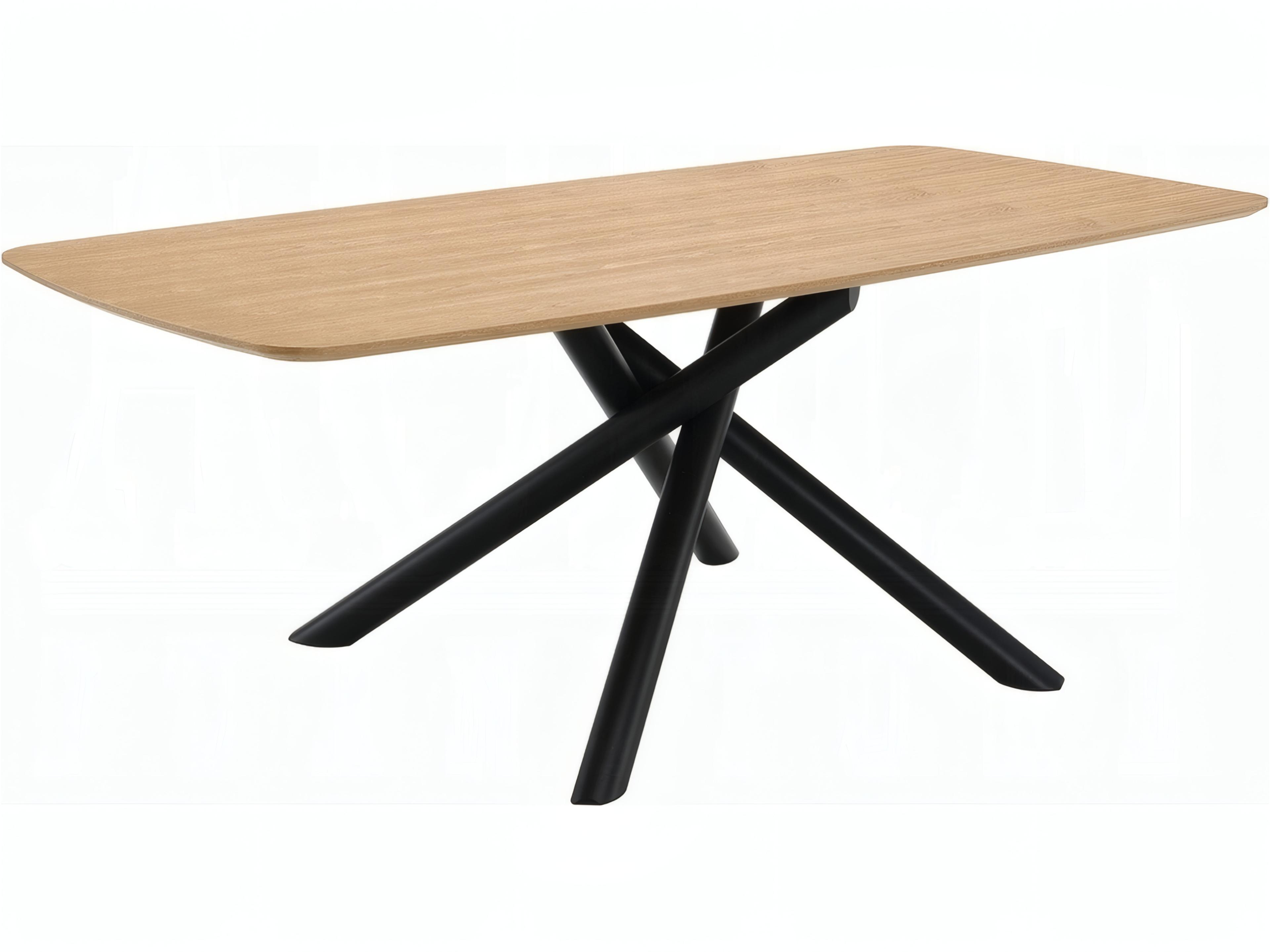 Lawton Rectangular Wood Natural Black Dining Table