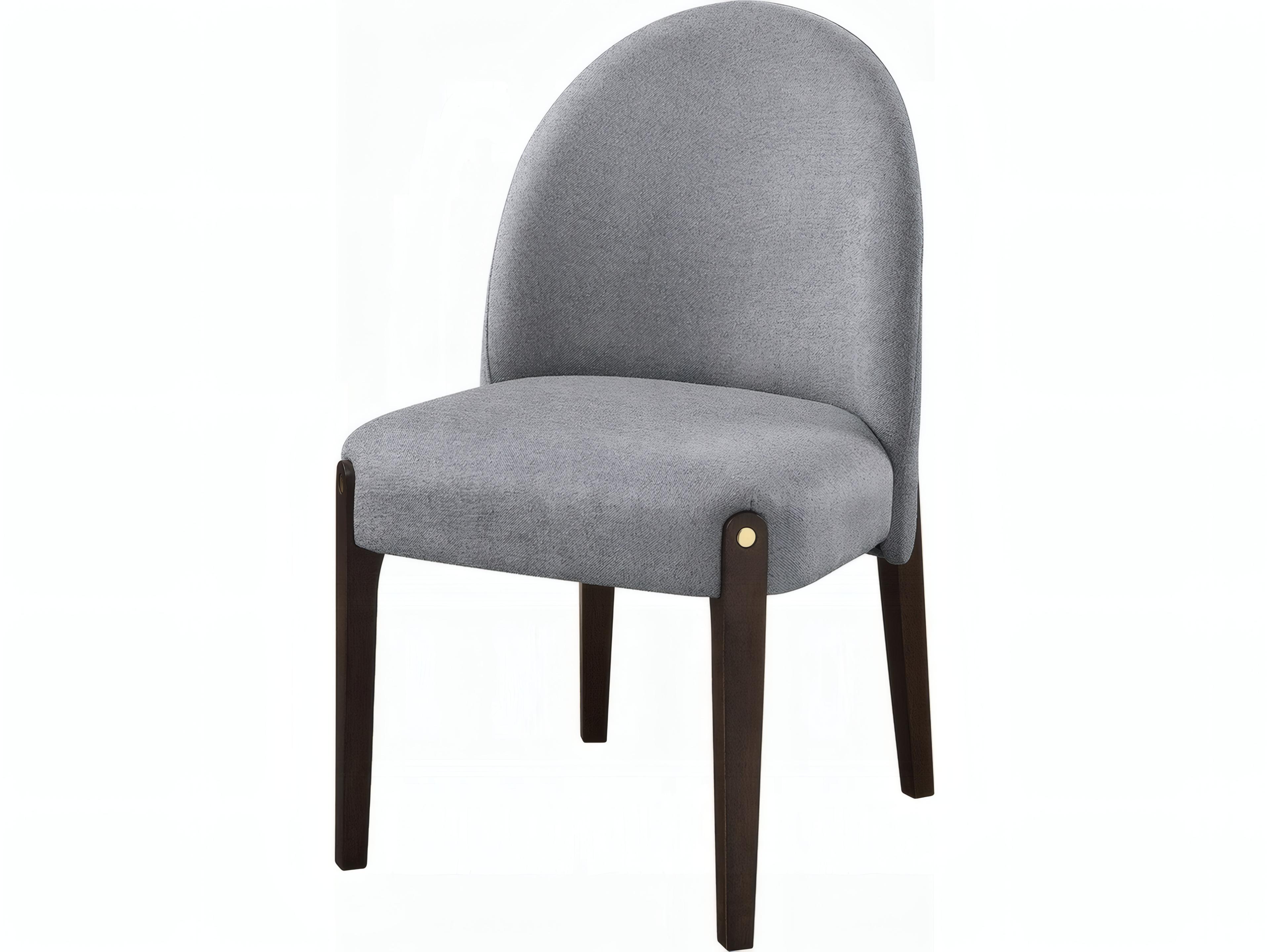 Clayten Rubberwood Gray Upholstered Armless Dining Chair Set of 2