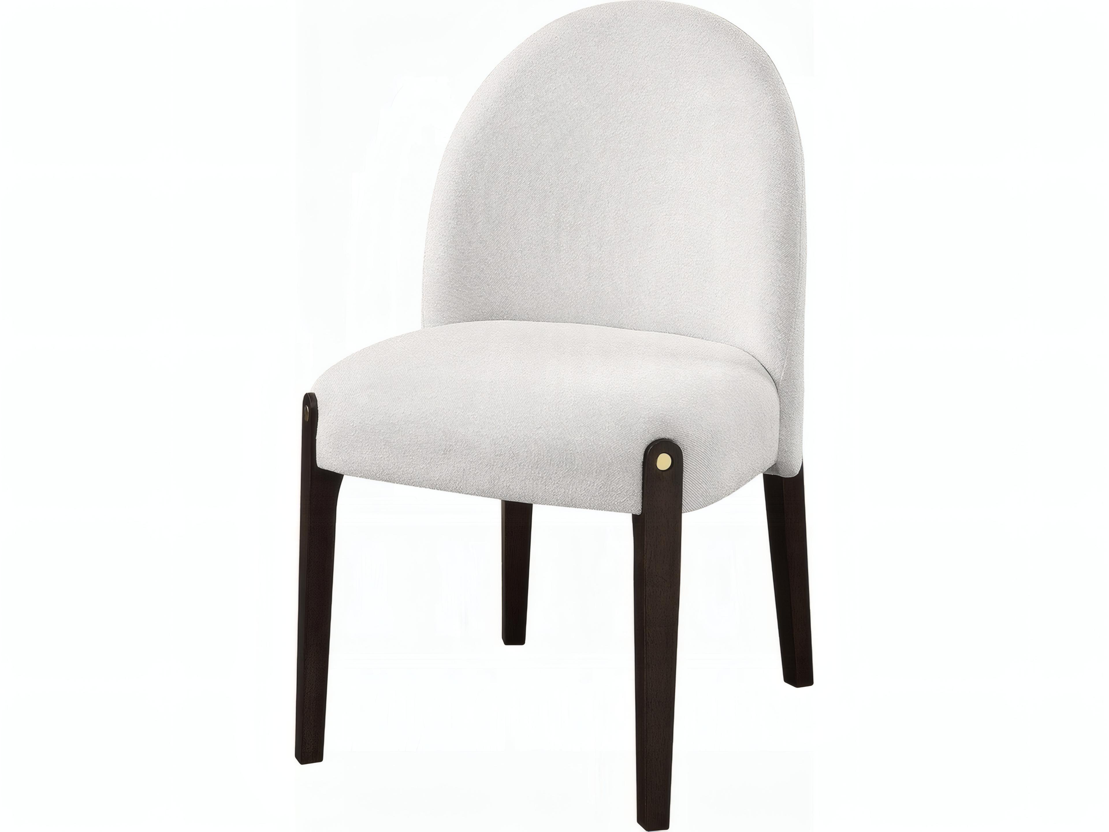 Clayten Rubberwood Beige Upholstered Armless Dining Chair Set of 2