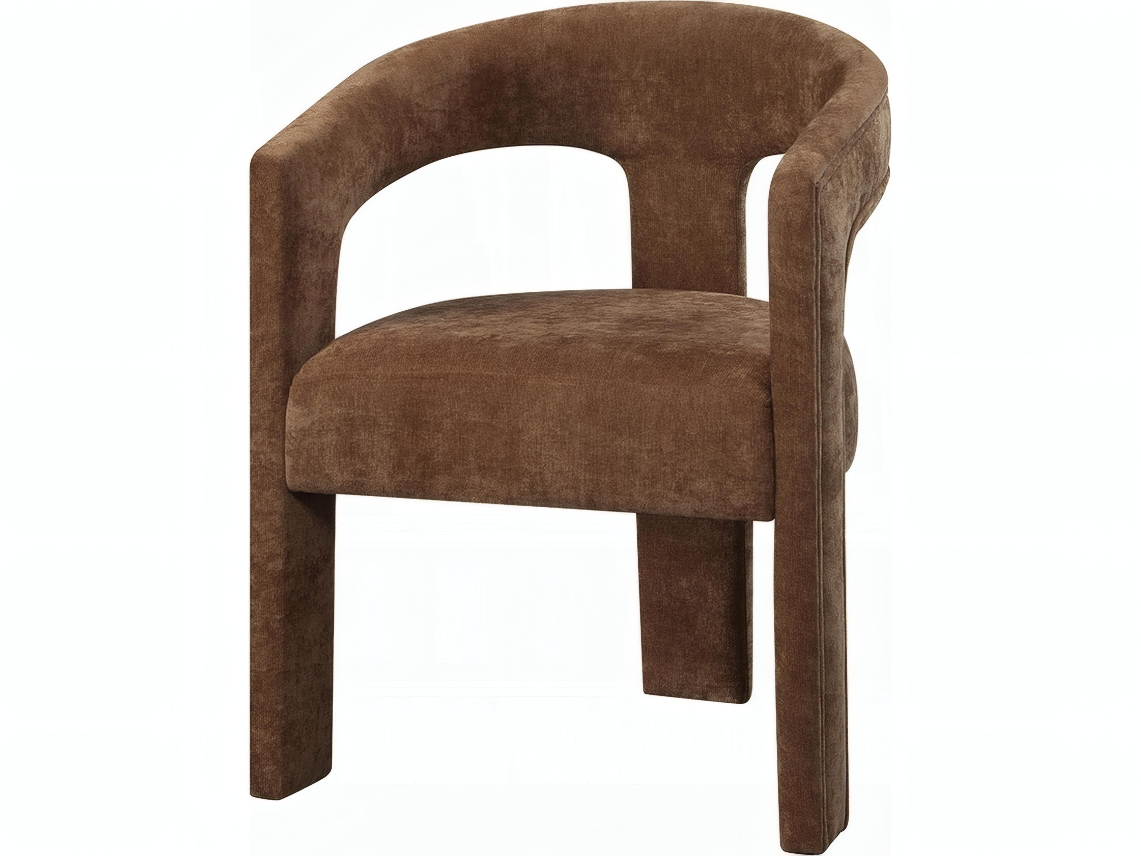 Leonardo Plywood Brown Upholstered Arm Dining Chair Set of 2