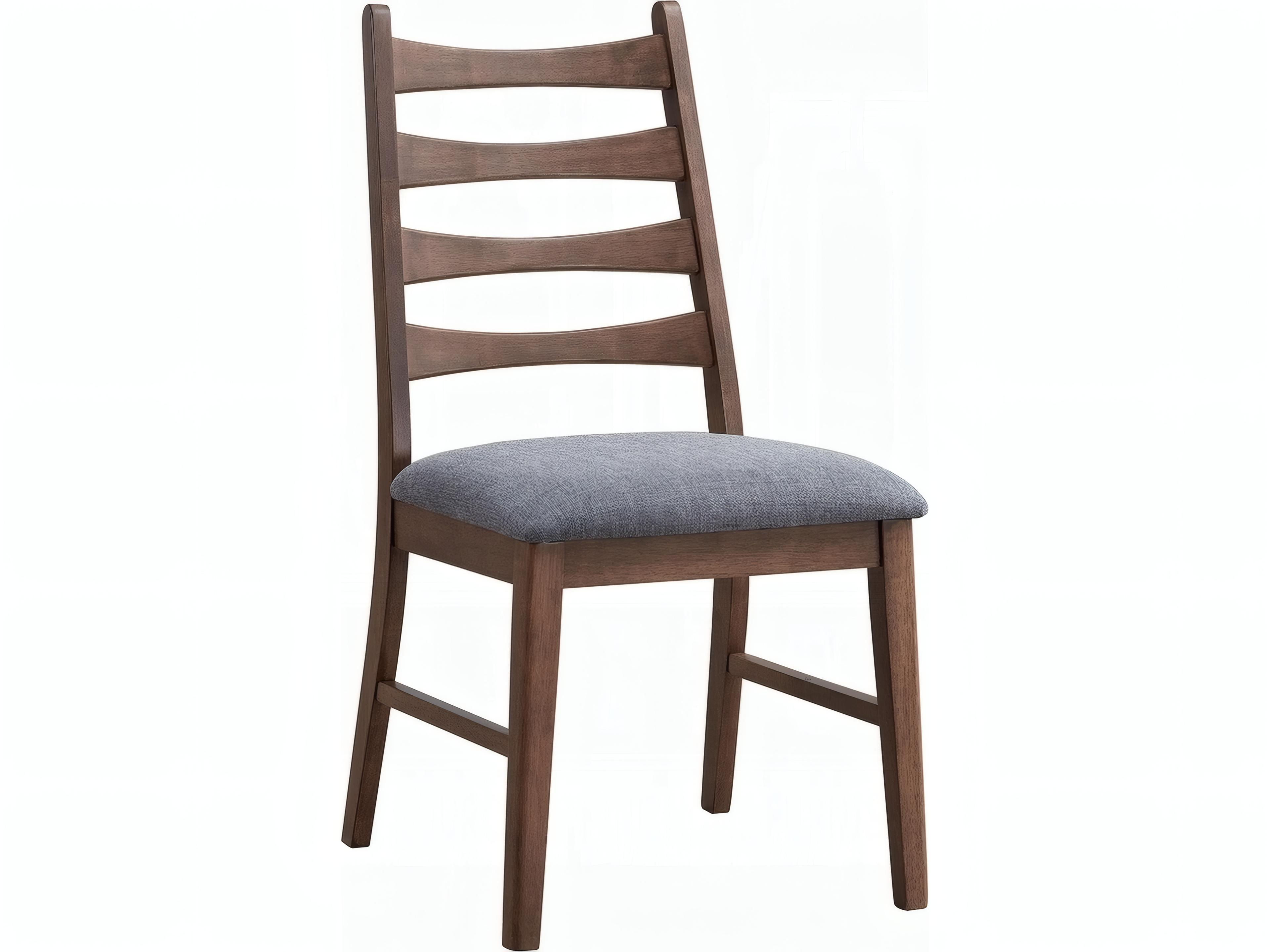 Mayah Rubberwood Brown Upholstered Armless Dining Chair Set of 2