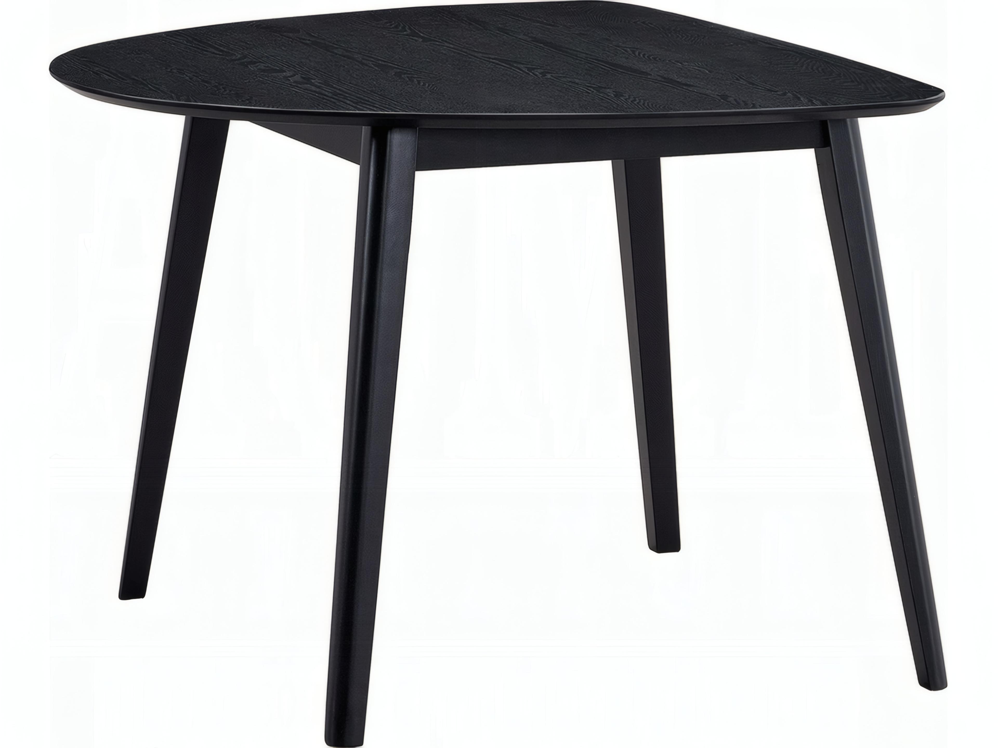 Real Rectangular Wood Black Dining Table