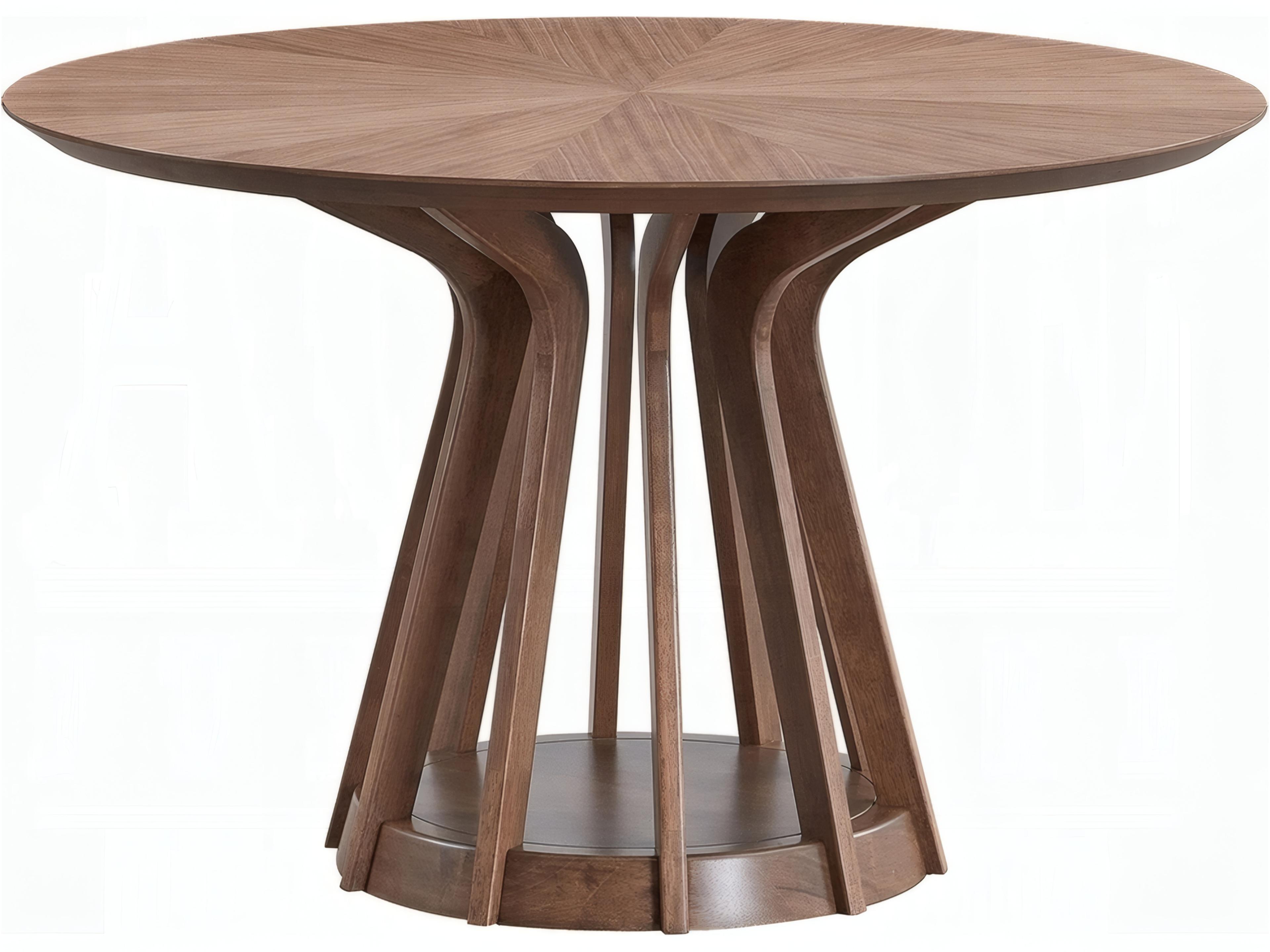Seda Round Wood Walnut Dining Table