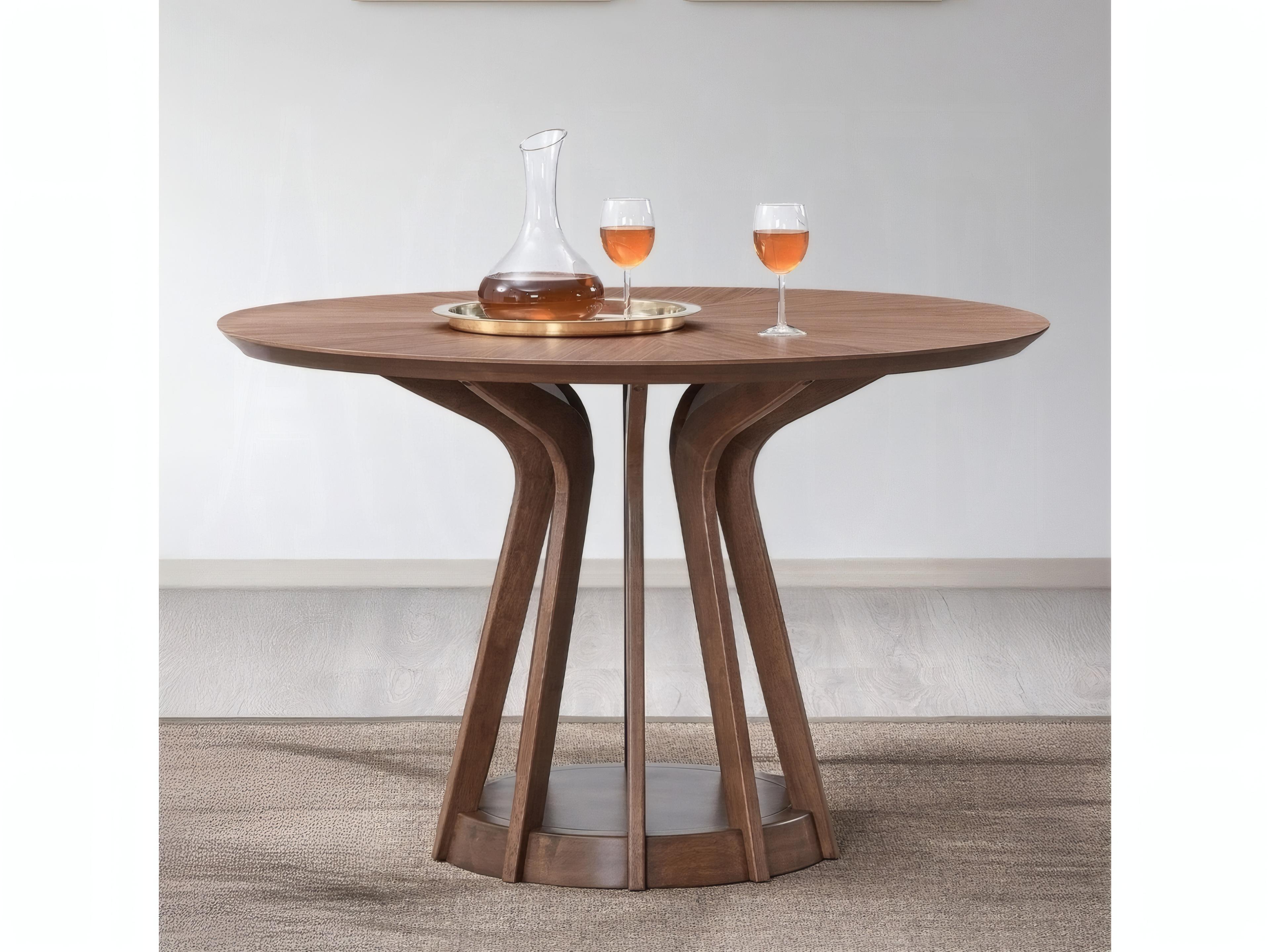Acme Furniture Seda Round Wood Walnut Dining Table
