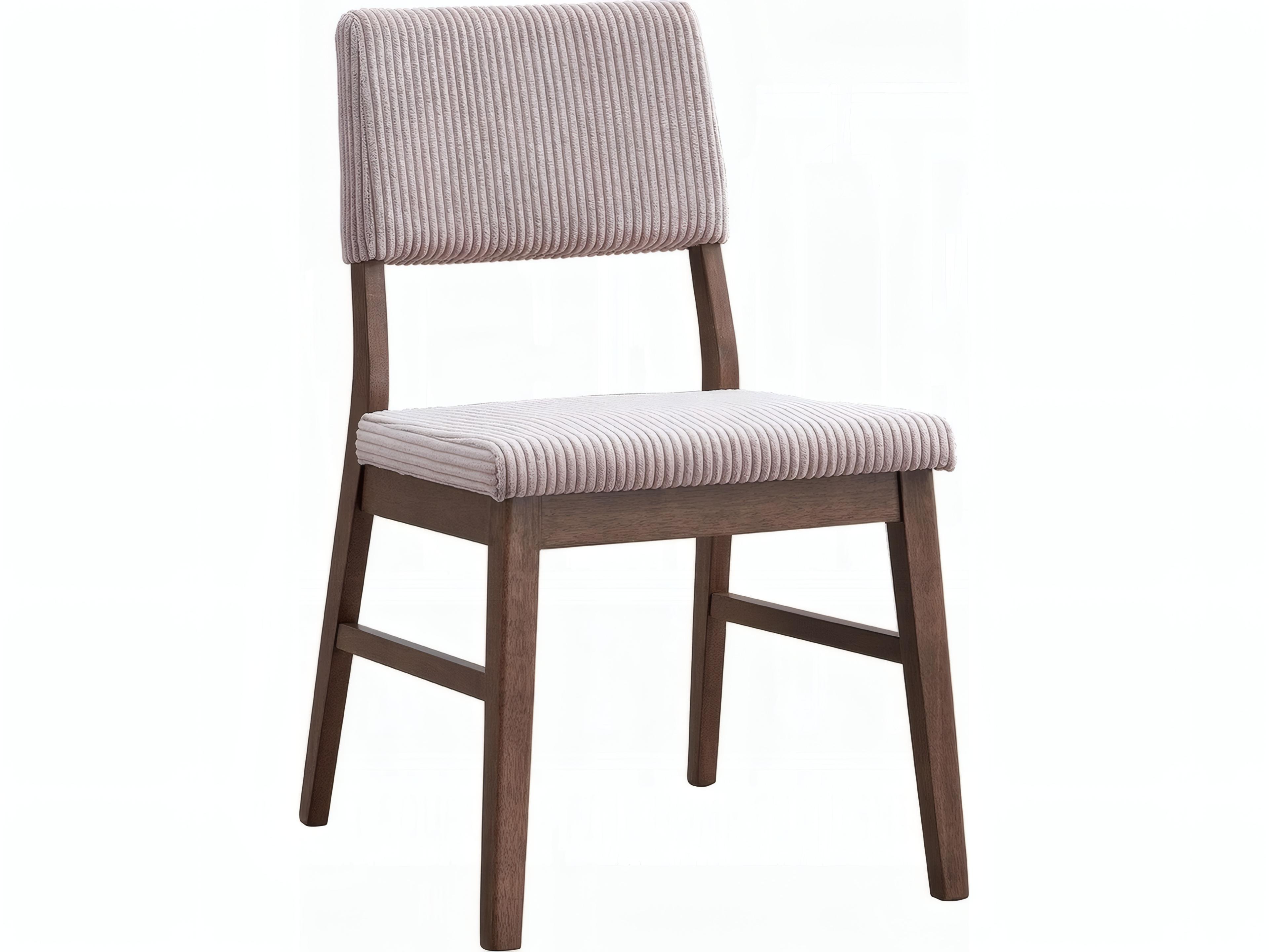 Seda Rubberwood Brown Upholstered Armless Dining Chair Set of 2