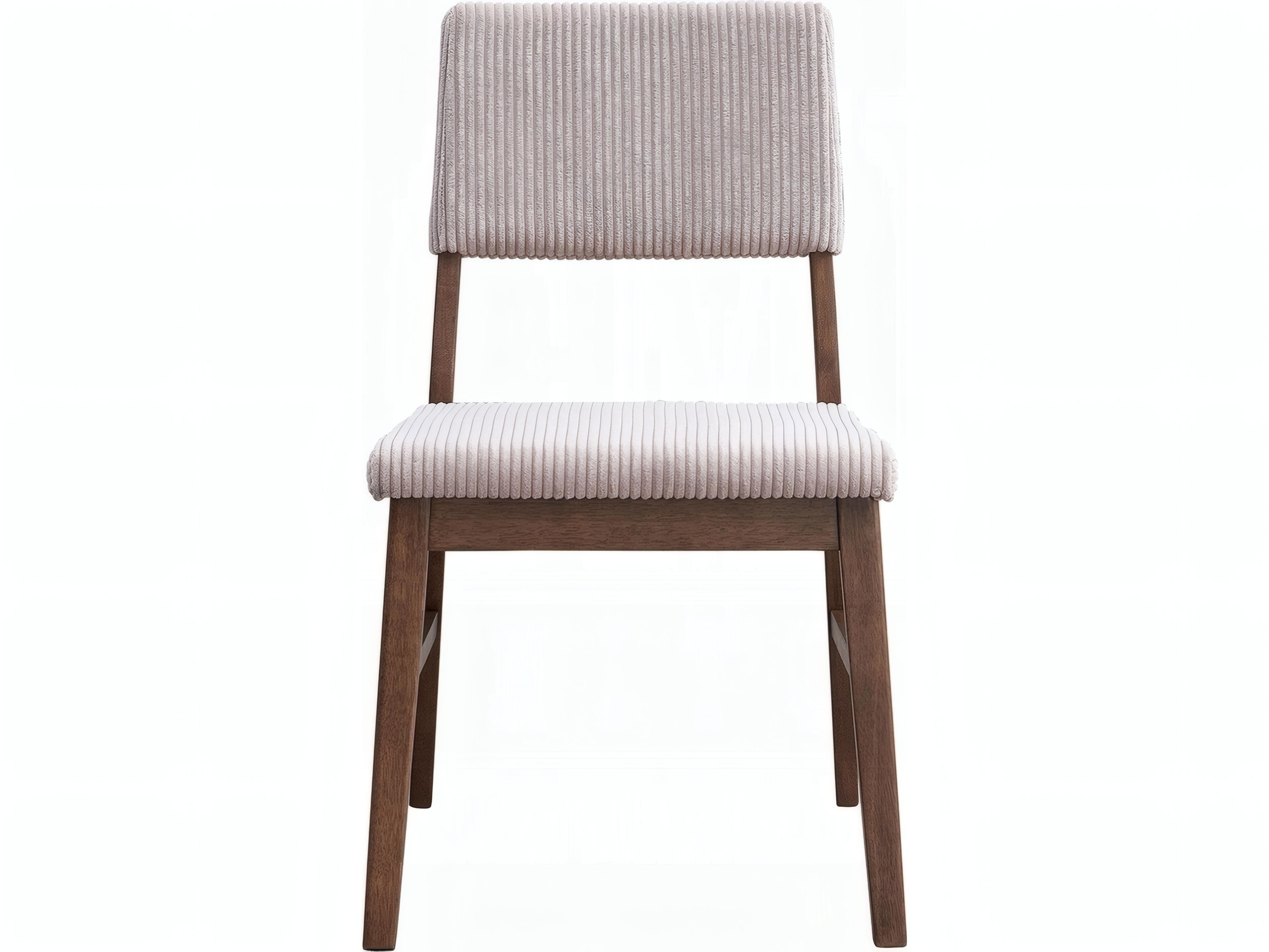 Acme Furniture Seda Rubberwood Brown Upholstered Armless Dining Chair Set of 2