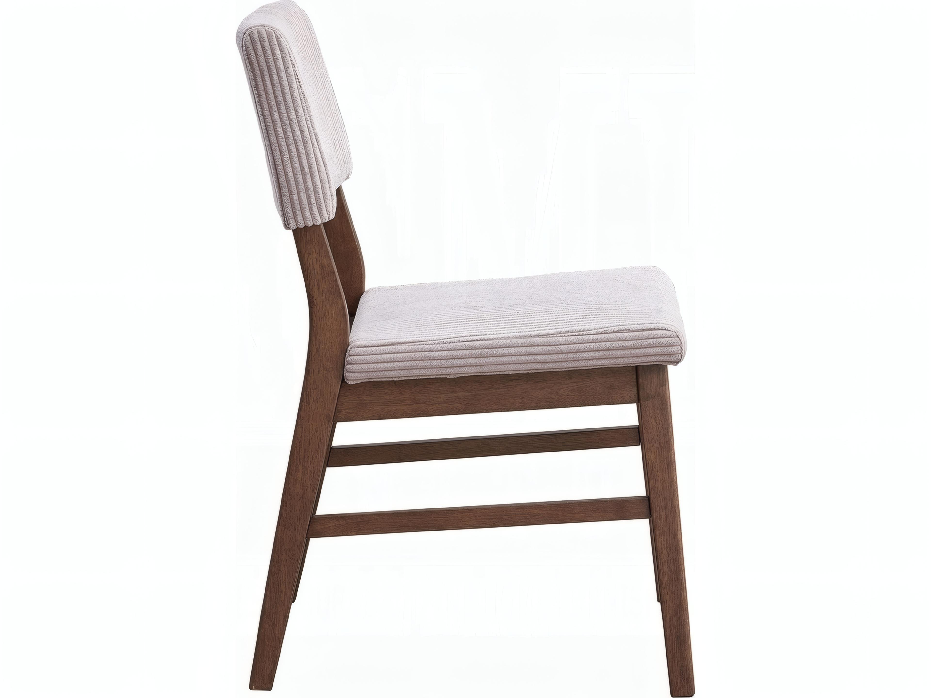 Acme Furniture Seda Rubberwood Brown Upholstered Armless Dining Chair Set of 2