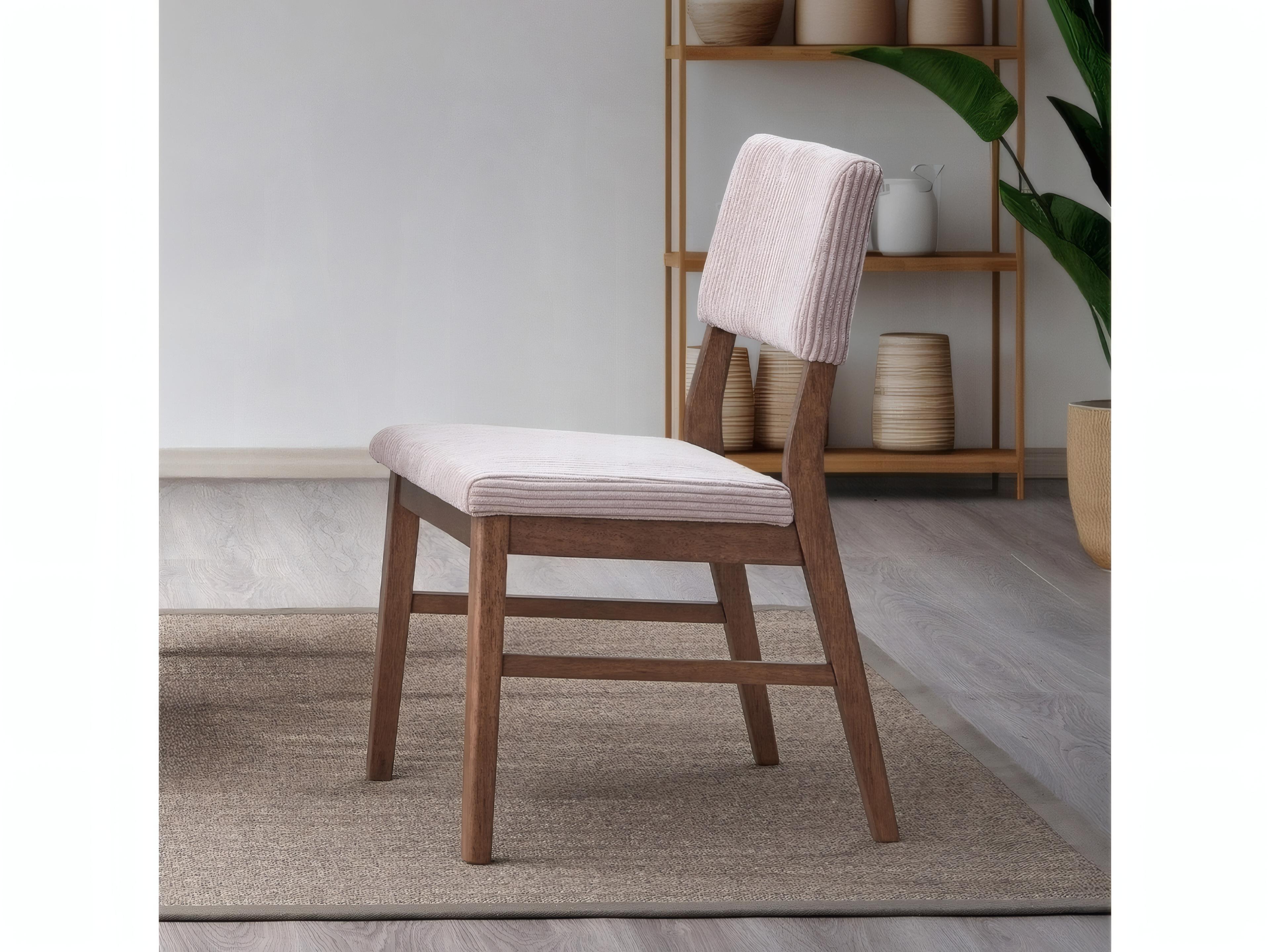 Acme Furniture Seda Rubberwood Brown Upholstered Armless Dining Chair Set of 2