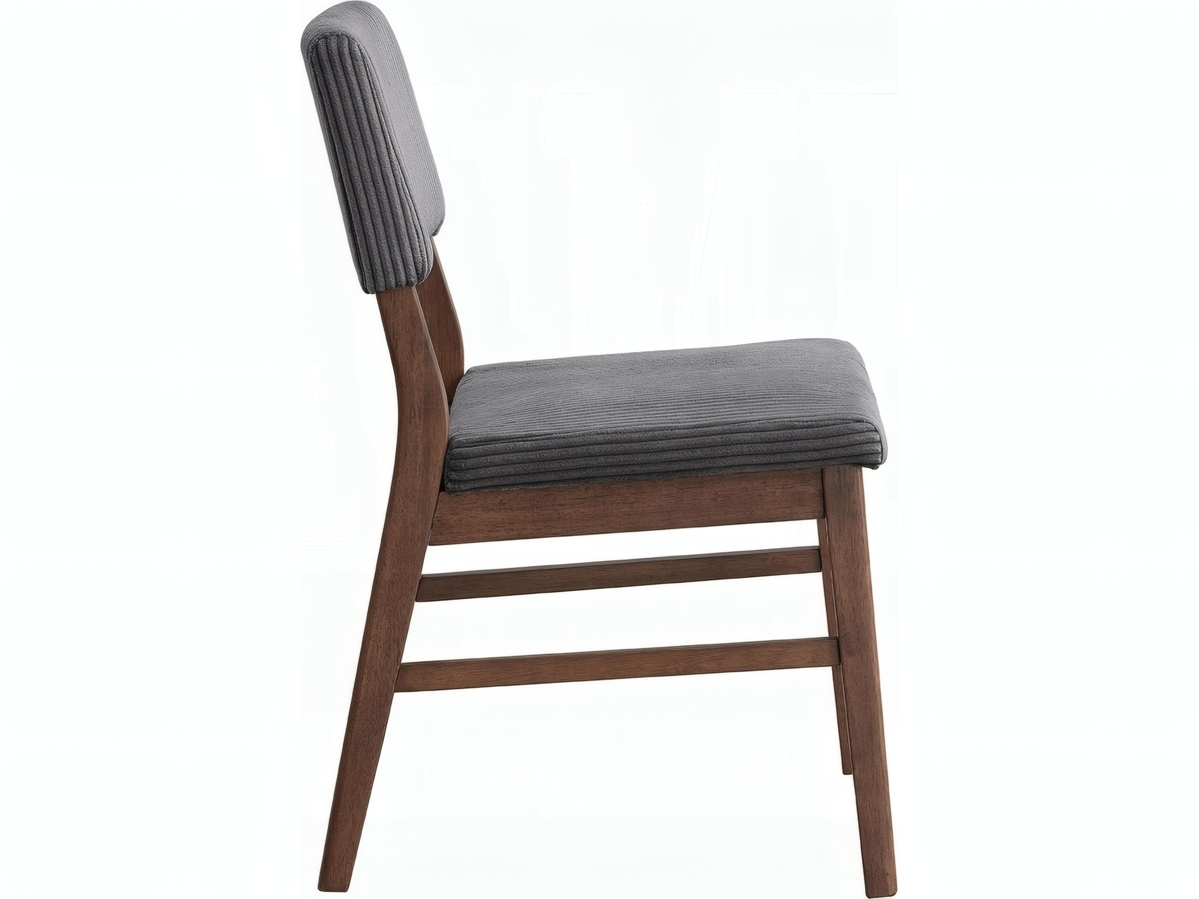 Acme Furniture Seda Rubberwood Gray Upholstered Armless Dining Chair Set of 2