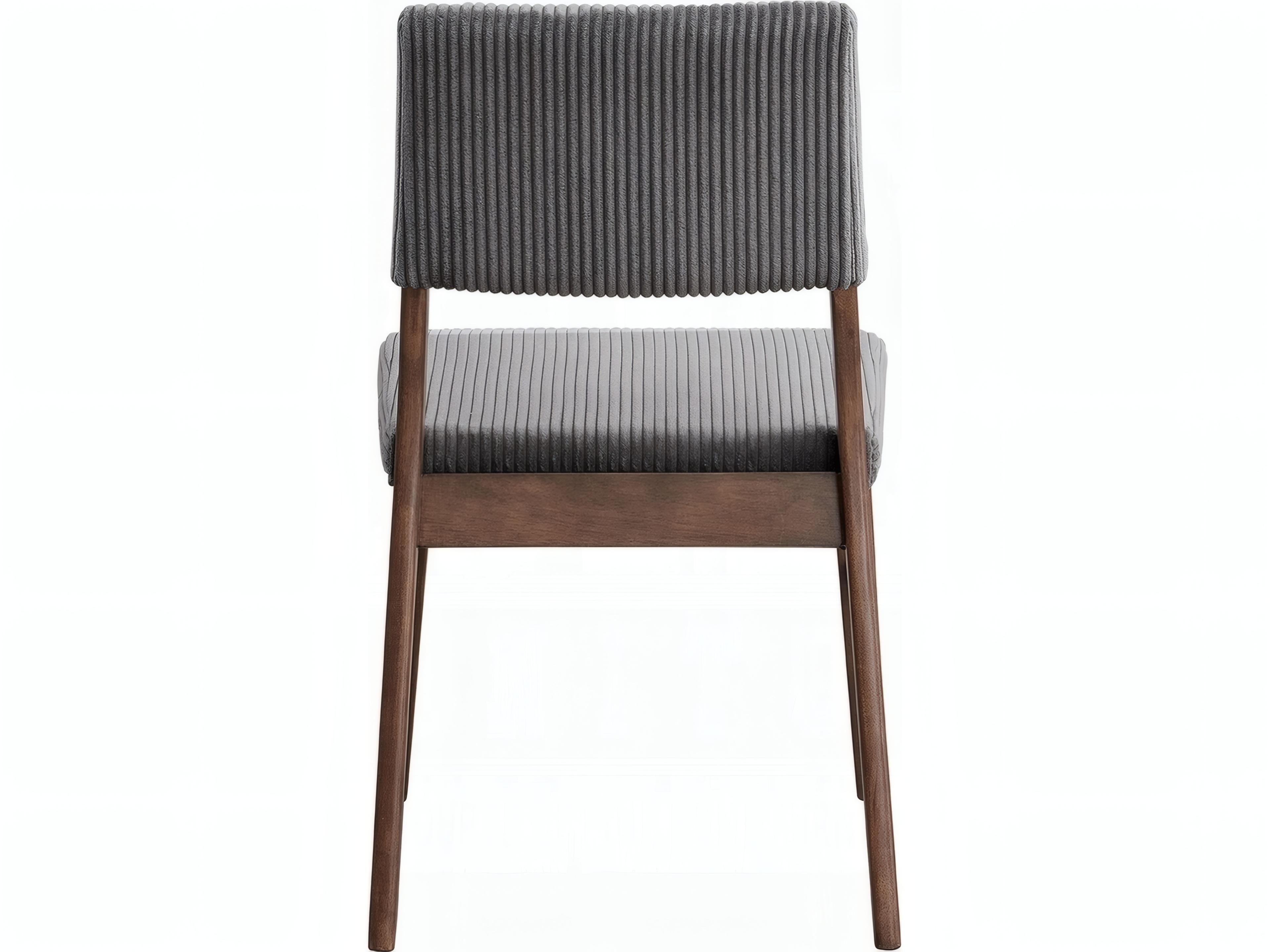 Acme Furniture Seda Rubberwood Gray Upholstered Armless Dining Chair Set of 2