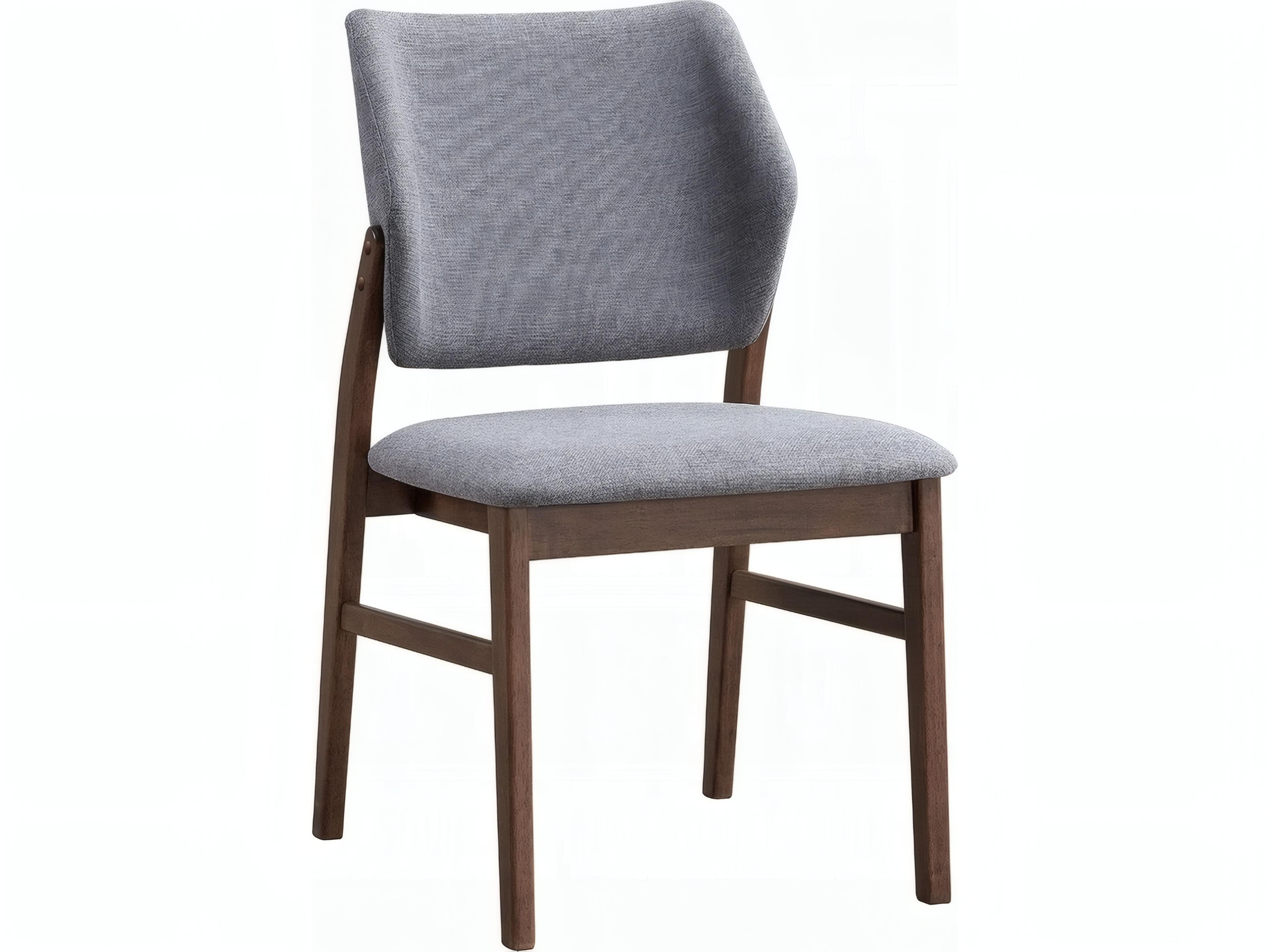 Sarha Rubberwood Gray Upholstered Armless Dining Chair Set of 2