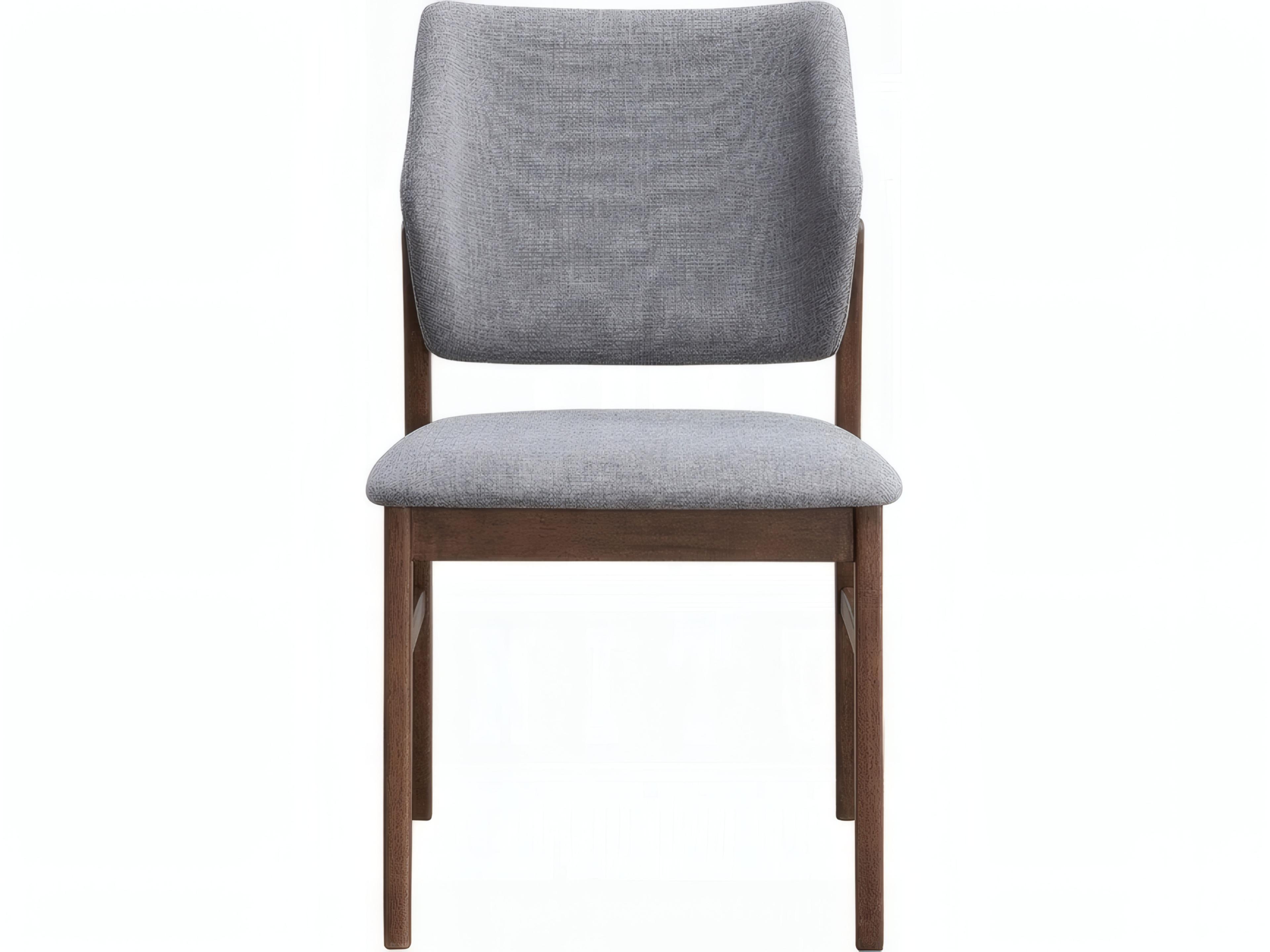 Acme Furniture Sarha Rubberwood Gray Upholstered Armless Dining Chair Set of 2