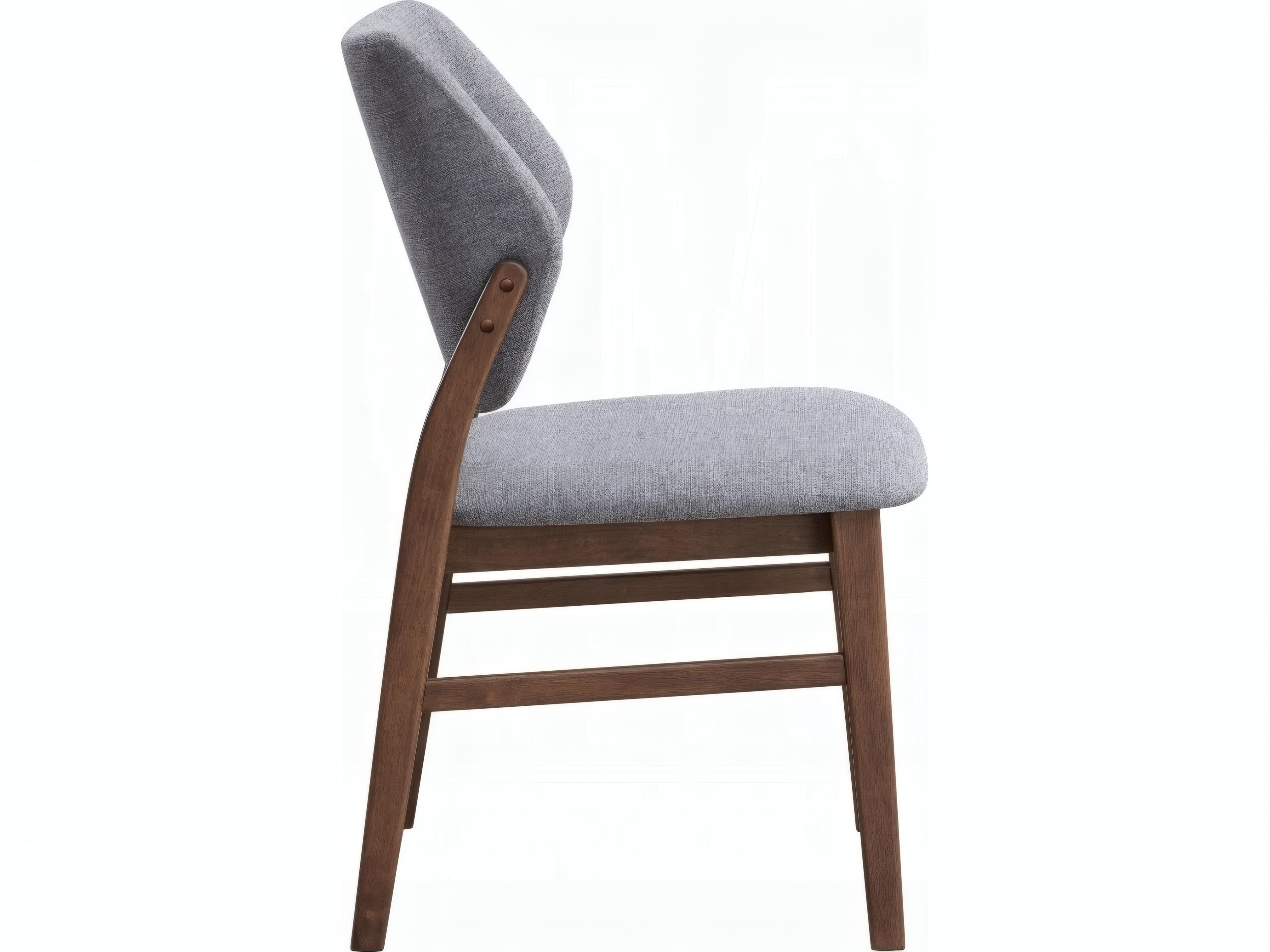 Acme Furniture Sarha Rubberwood Gray Upholstered Armless Dining Chair Set of 2