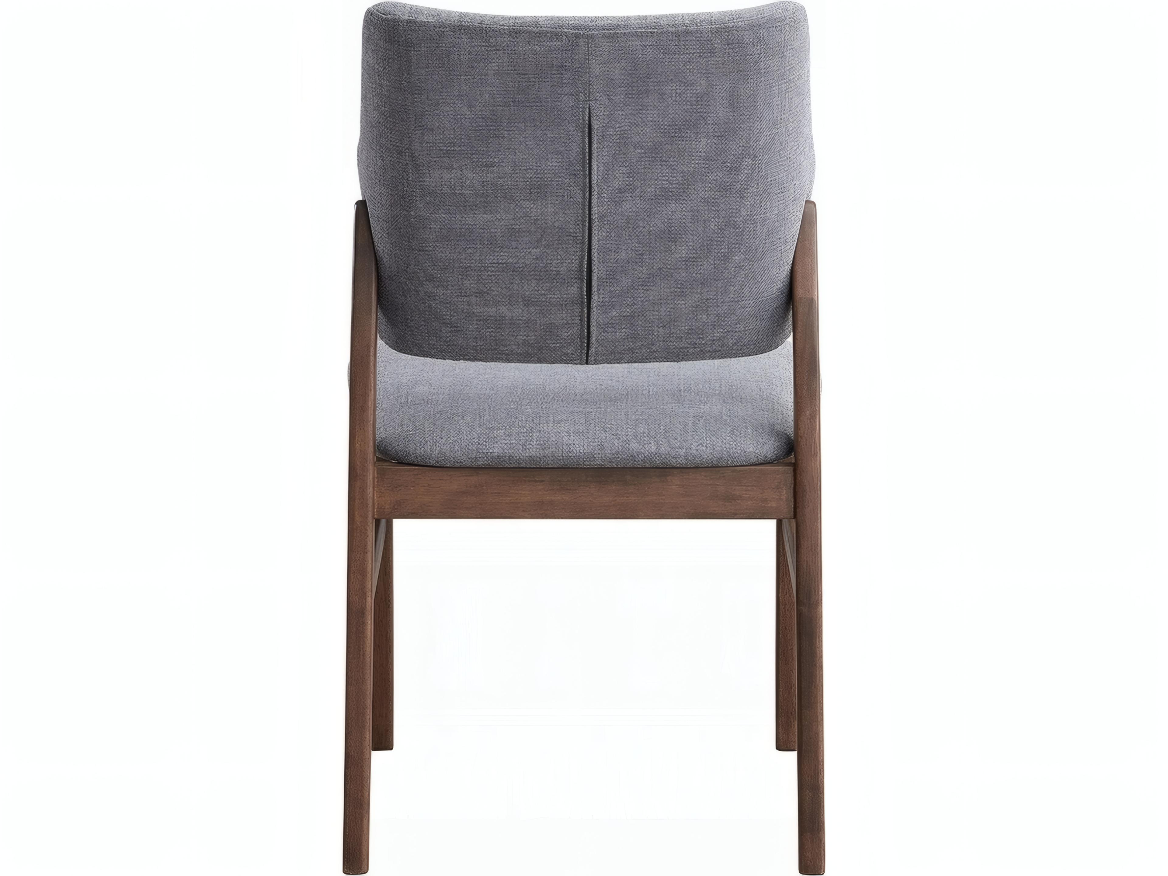 Acme Furniture Sarha Rubberwood Gray Upholstered Armless Dining Chair Set of 2