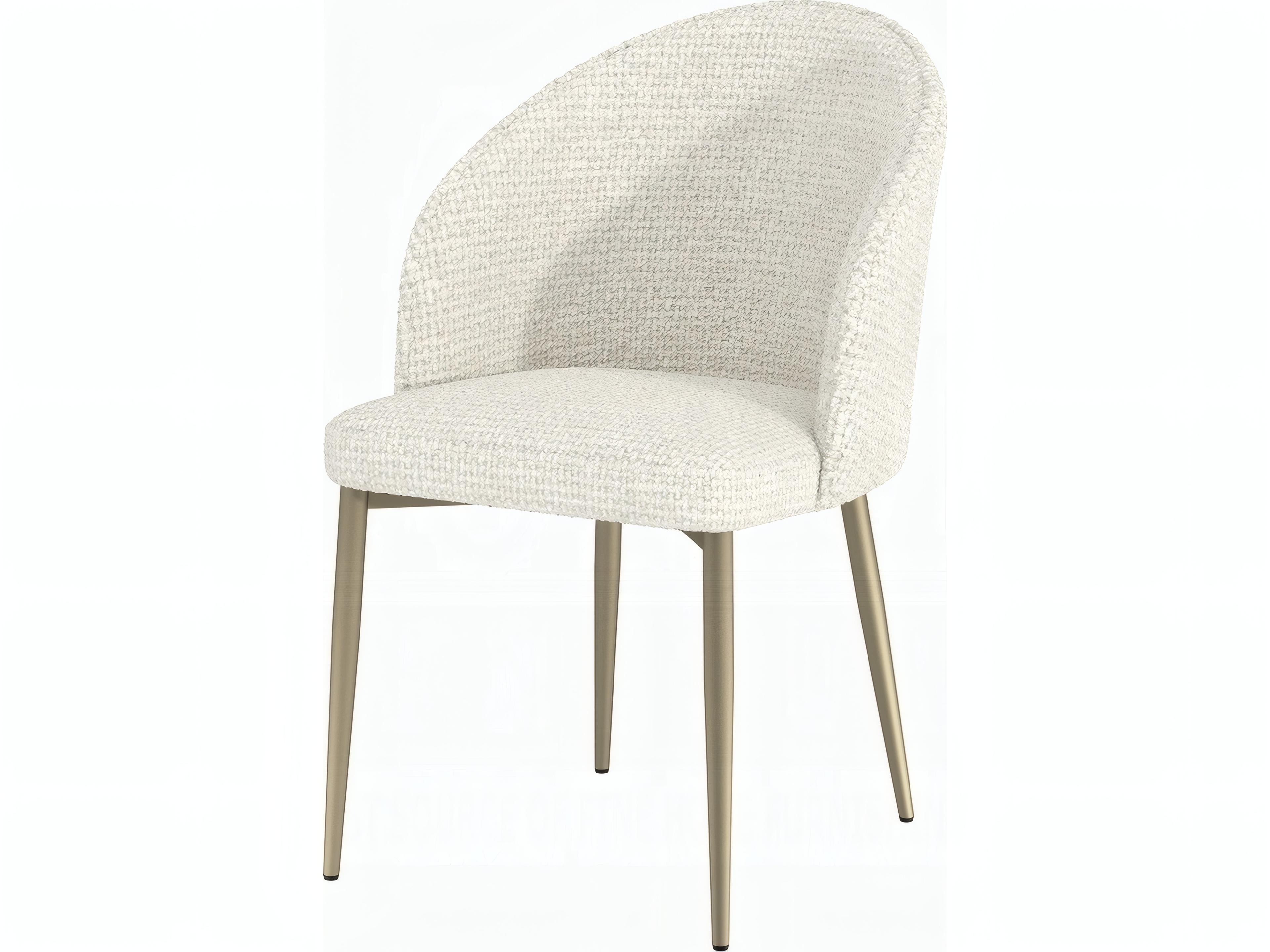 Cora Plywood White Upholstered Armless Dining Chair Set of 2