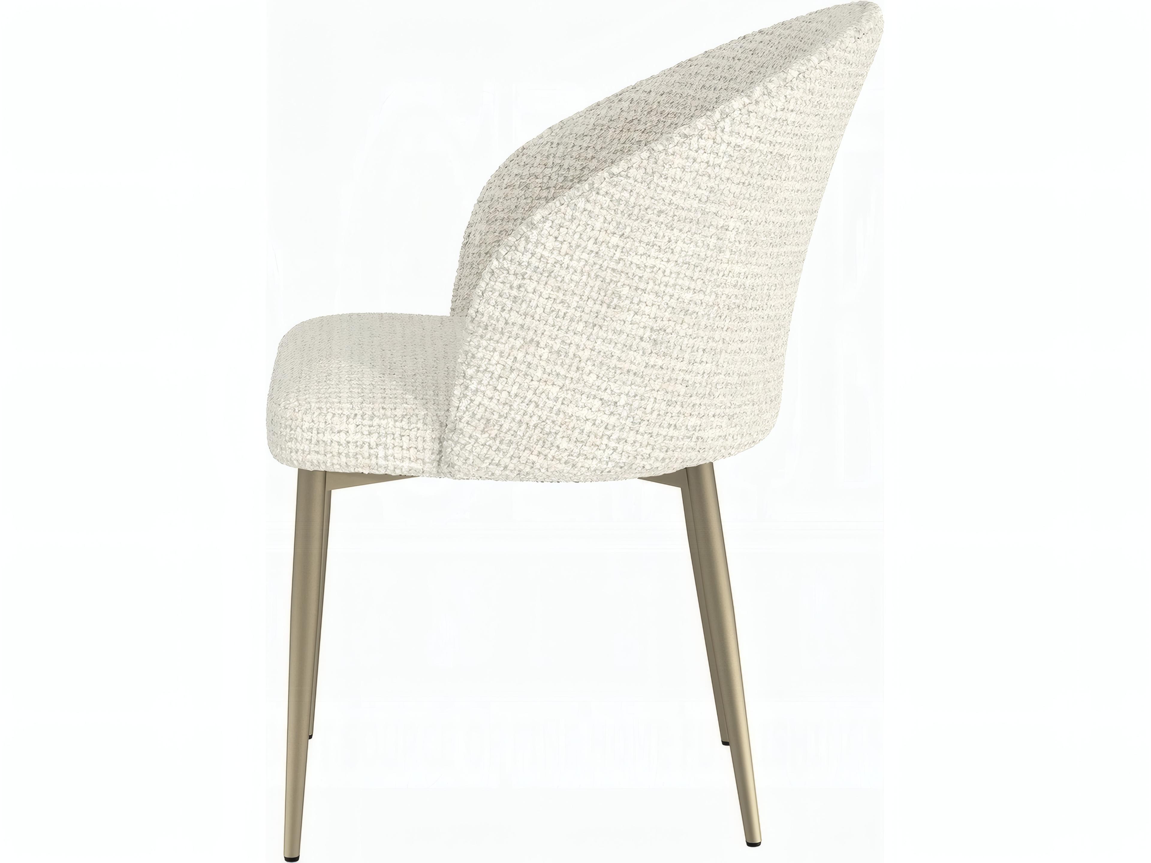 Acme Furniture Cora Plywood White Upholstered Armless Dining Chair Set of 2