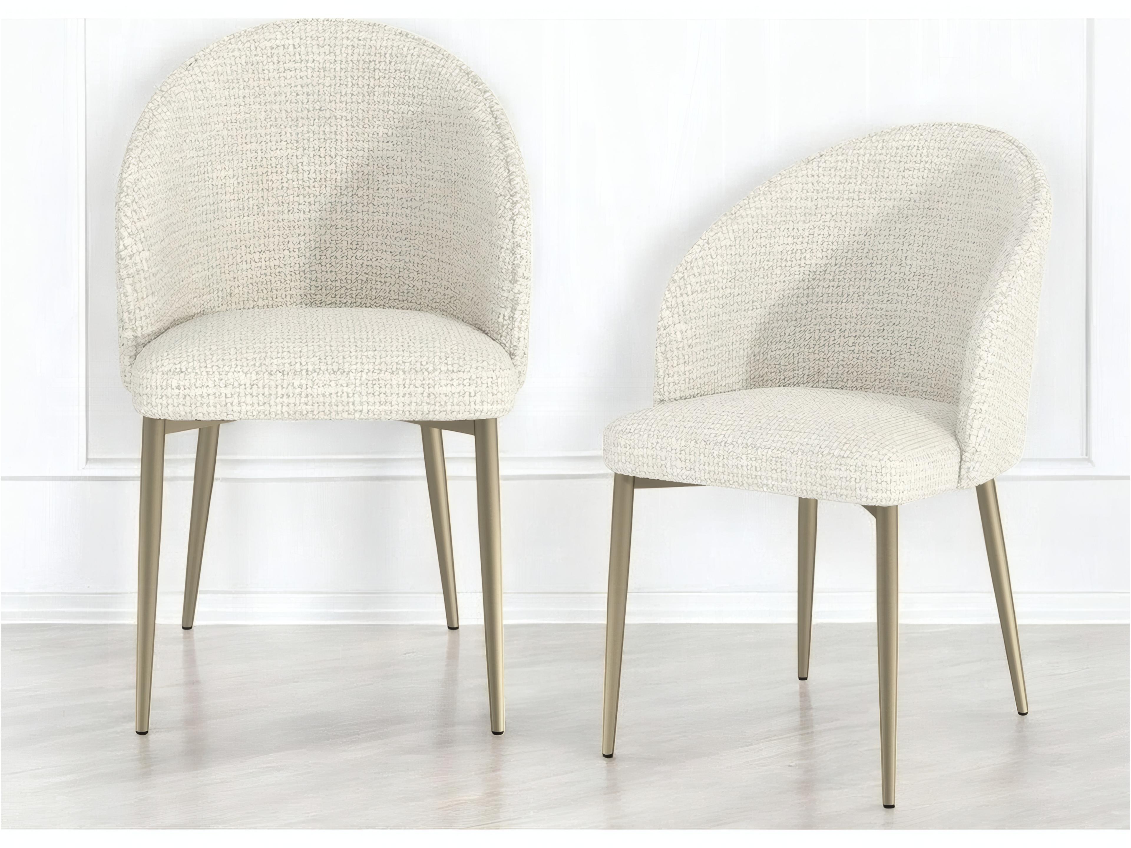 Acme Furniture Cora Plywood White Upholstered Armless Dining Chair Set of 2