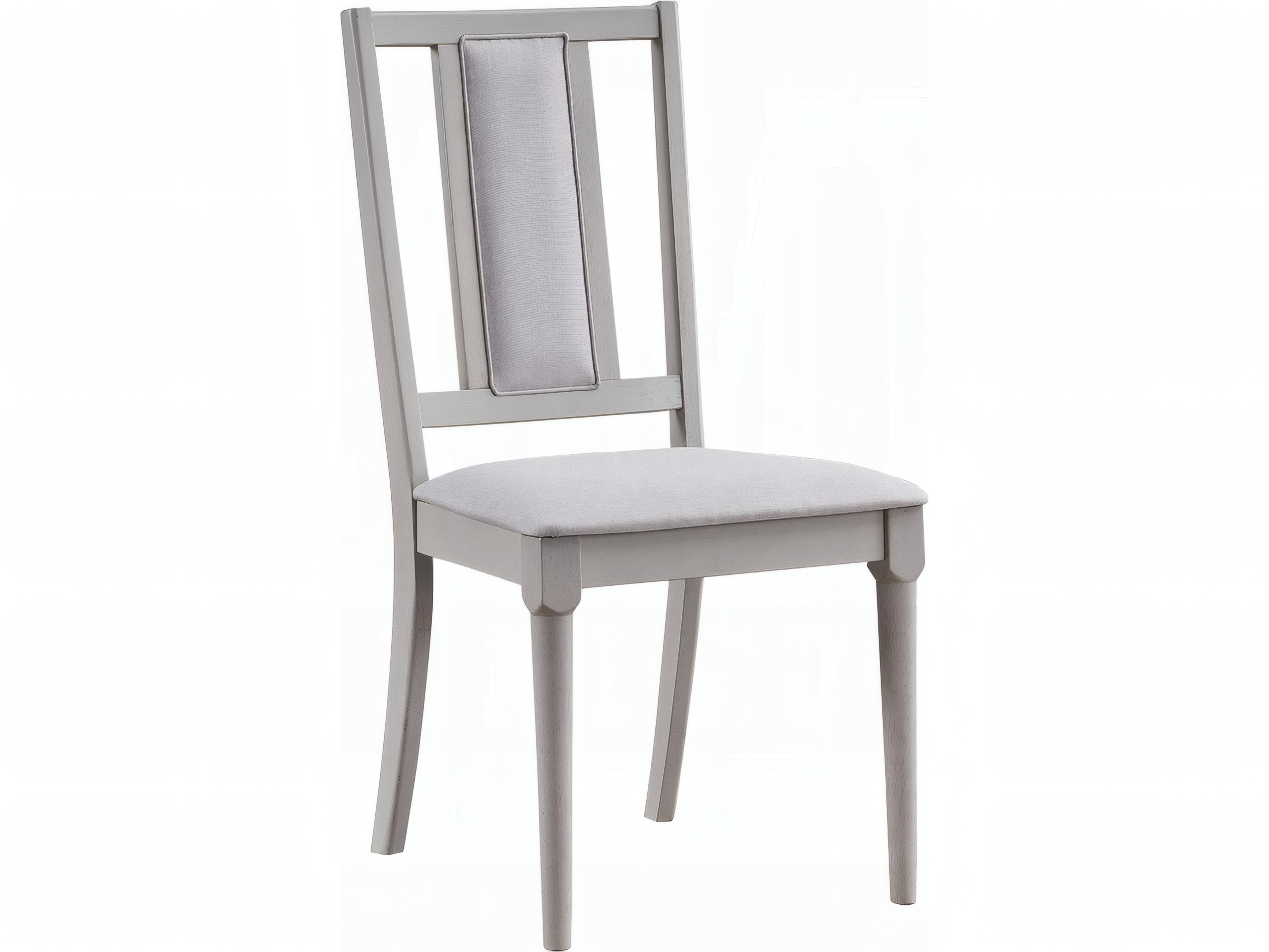 Marta Rubberwood Beige Upholstered Armless Dining Chair Set of 2