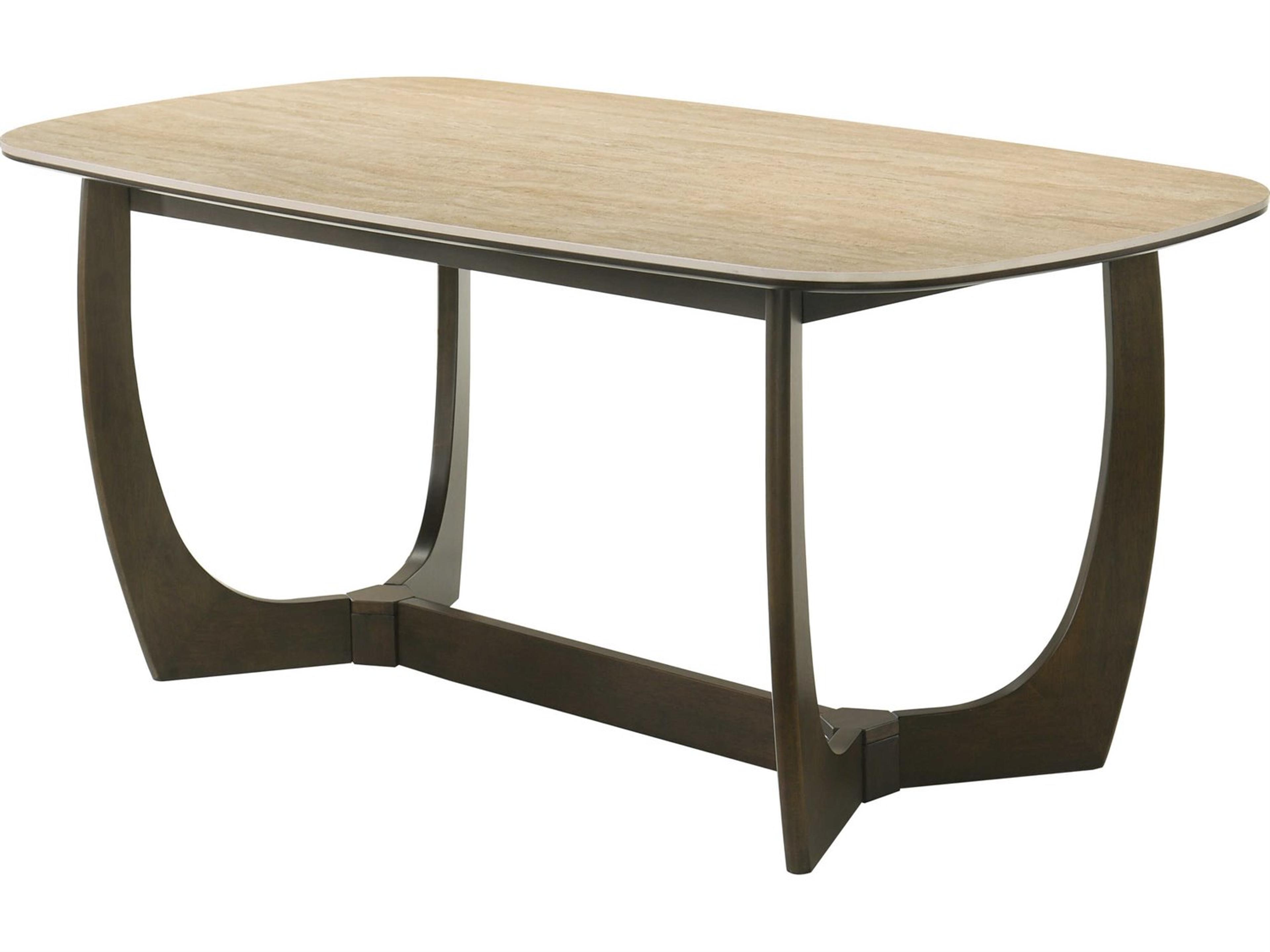 Davita Rectangular Cement Ceramic Walnut Dining Table